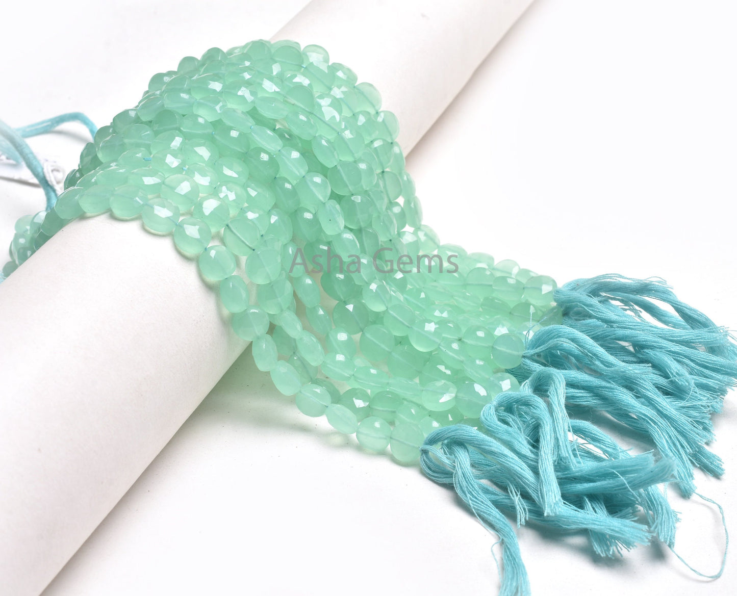 Beautiful Aqua Blue Chalcedony Faceted Coin Shape Beads,8" Strand AAA Chalcedony Faceted Coin Briolette Straight Drill Gemstone Bead Jewelry
