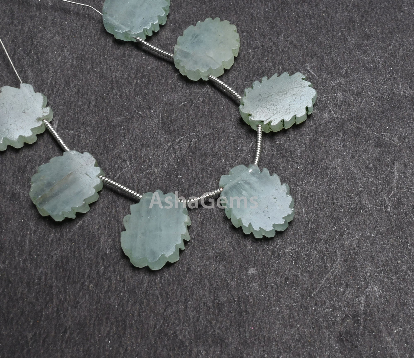 Beautiful Green Aventurine Fancy Flat Slice carving Gemstone Beads, Natural Aventurine Uneven Rough Slice handmade Carved Bead Jewelry Craft