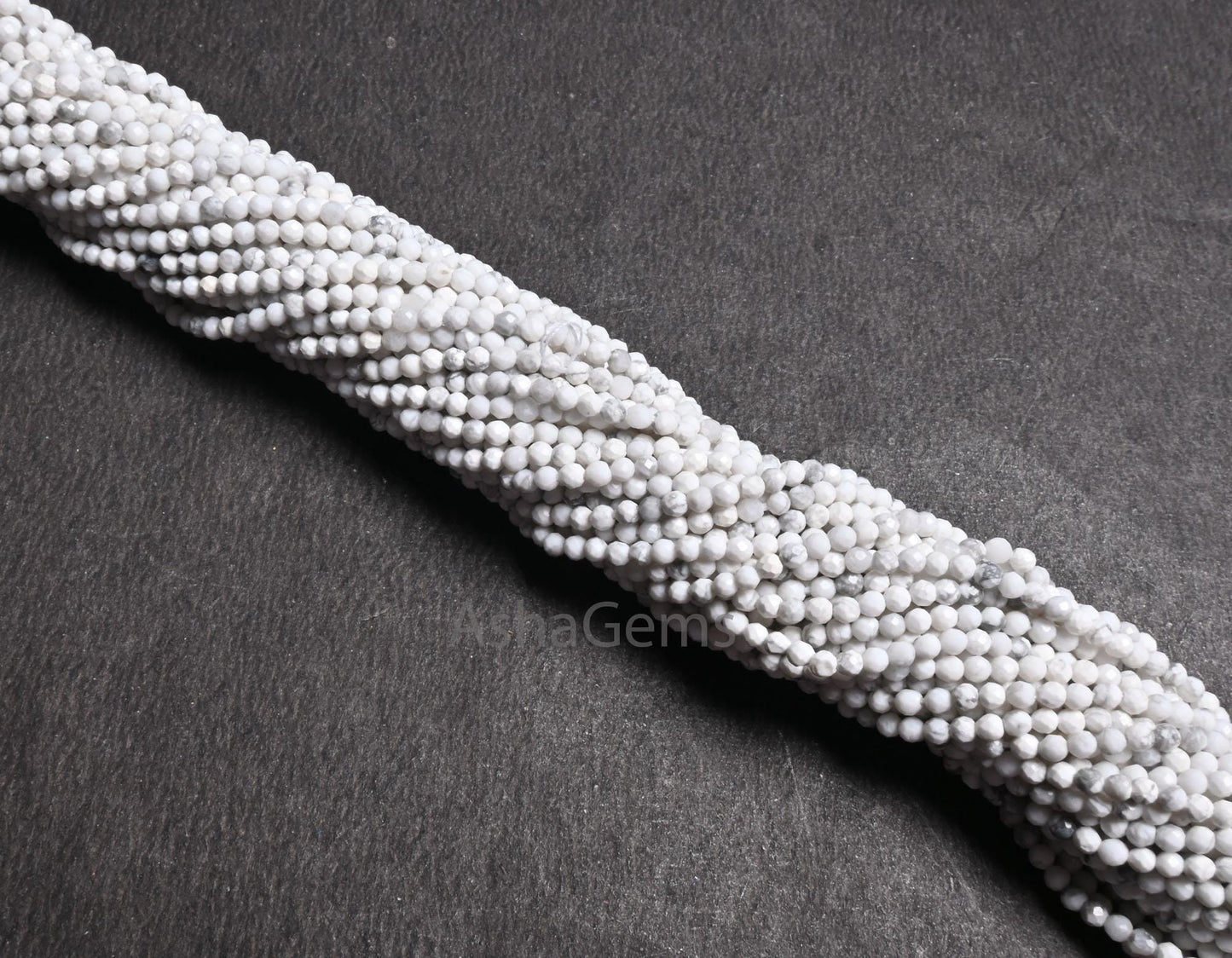 2.25 mm Beautiful White Howlite Micro Cut Rondelle faceted Beads,12.5" AAA Howlite Machine Cut Tiny Gemstone Beads Jewelry Making Craft SALE