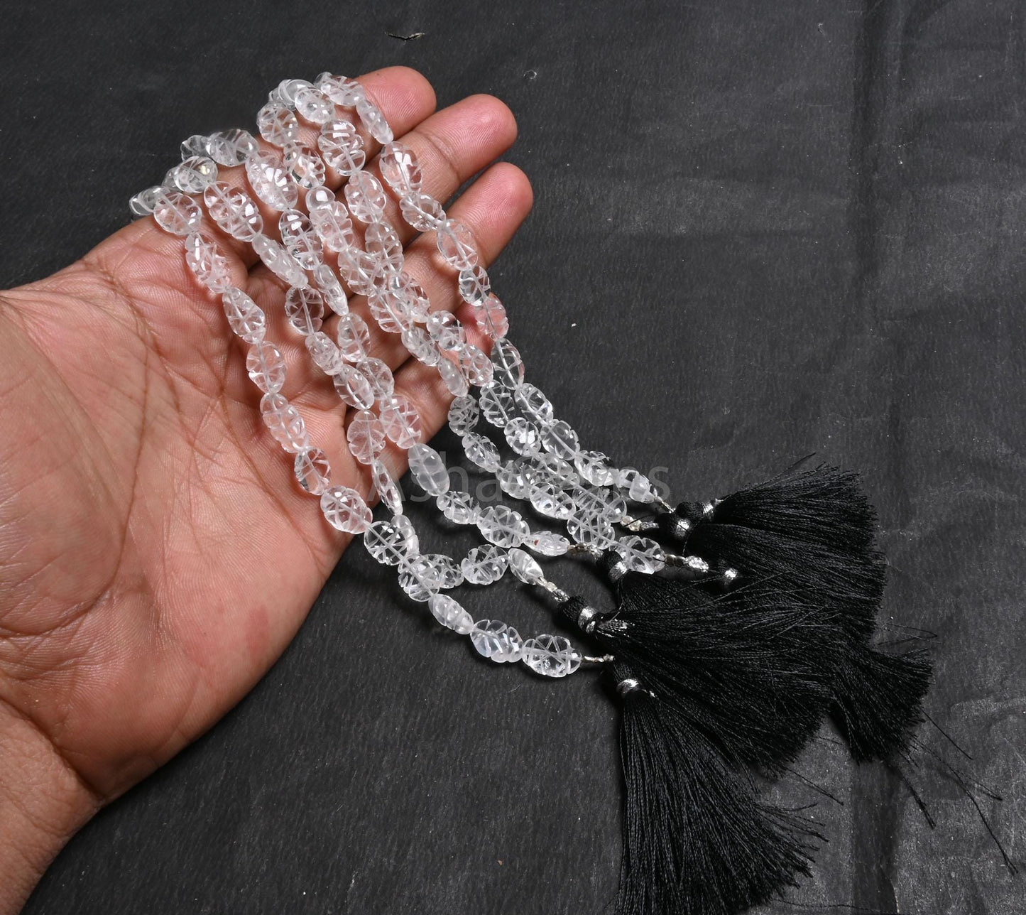 Beautiful Crystal Quartz Carving Oval Shape Handmade Beads, White Crystal Smooth Oval Carved Straight Drill Gemstone Loose Bead Jewelry SALE