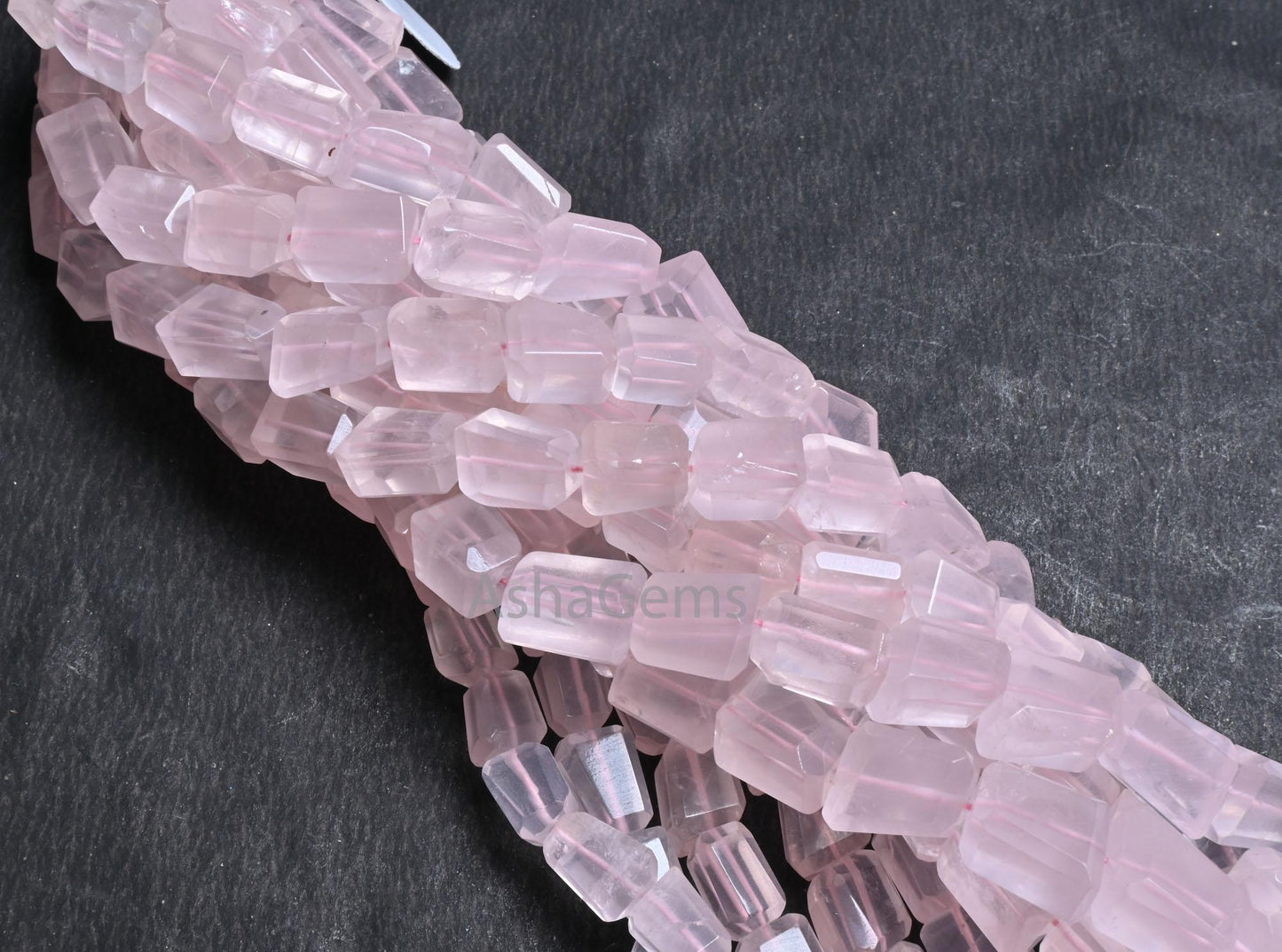 AAA Quality Pink Rose Quartz Faceted Nugget Gemstone Beads, Natural Rose Quartz Tumble Handmade Indian Cut Quartz Bead Necklace Jewelry SALE