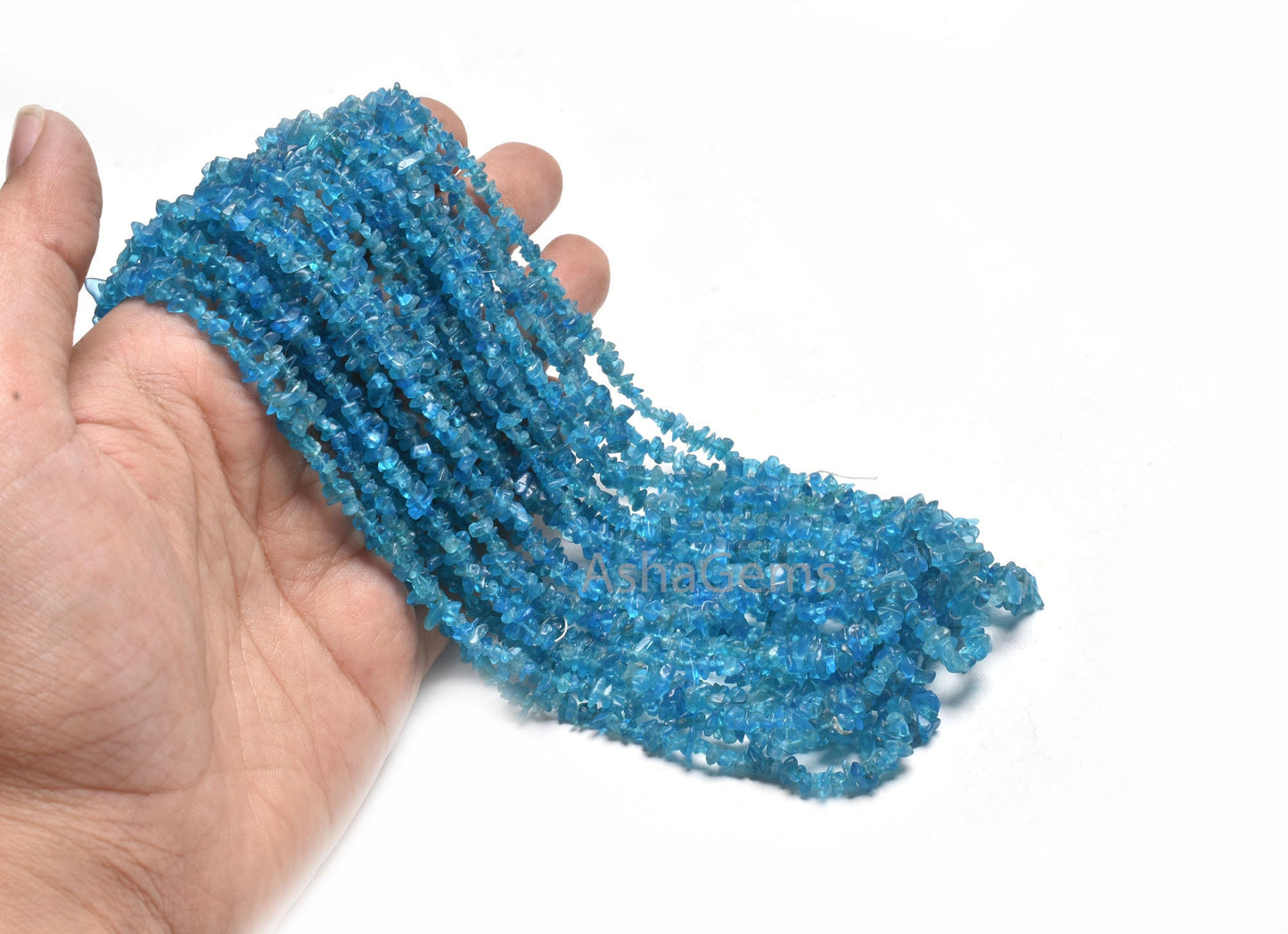Fine Quality Neon Apatite Uncut Chips Beads,34" Natural Blue Apatite Raw Rough Smooth Nugget Tiny Chip Beads, AAA Apatite Chip Beads Jewelry