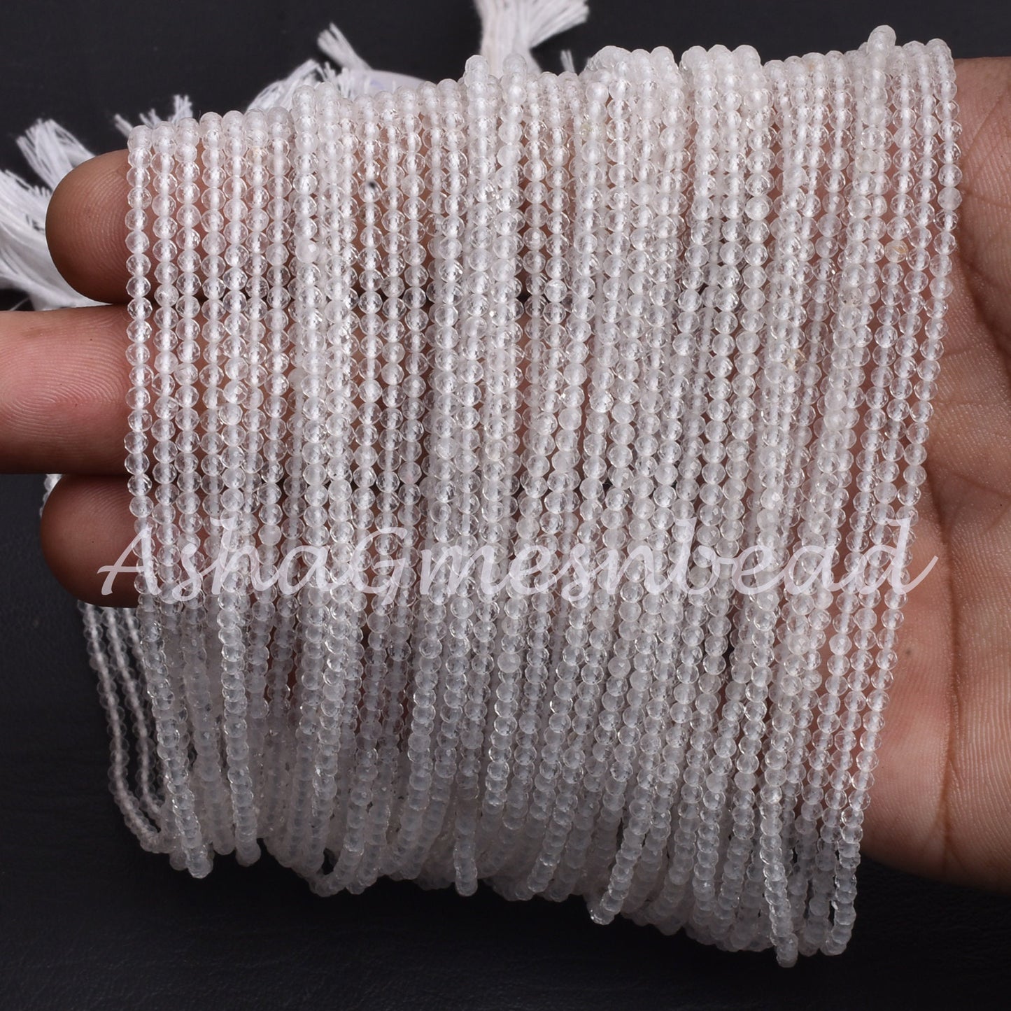 Beautiful White Natural Crystal Quartz Micro Cut Beads 2.2 mm AAA Quality Clear Crystal Faceted Rondelle Machine Cut Gemstone Bead Jewelry