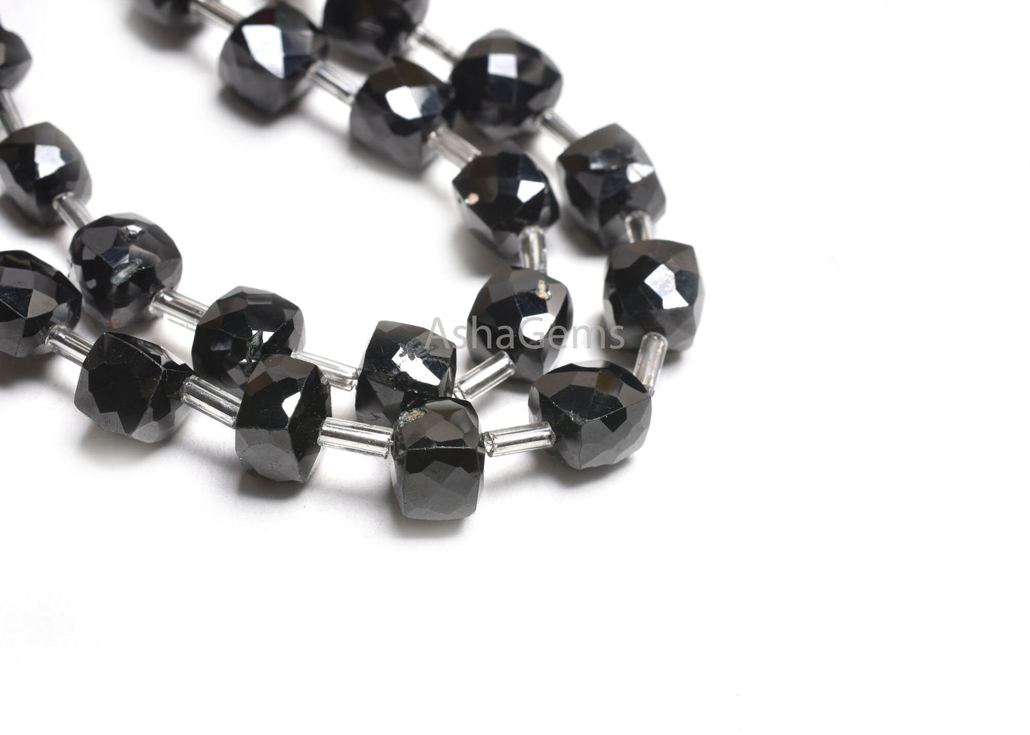 AAA Quality Black Spinel Faceted 3D Cube Box Beads, Natural Black Spinel Cube Gemstone Loose Beads,5" Black Spinel Beads Jewelry Crafts SALE