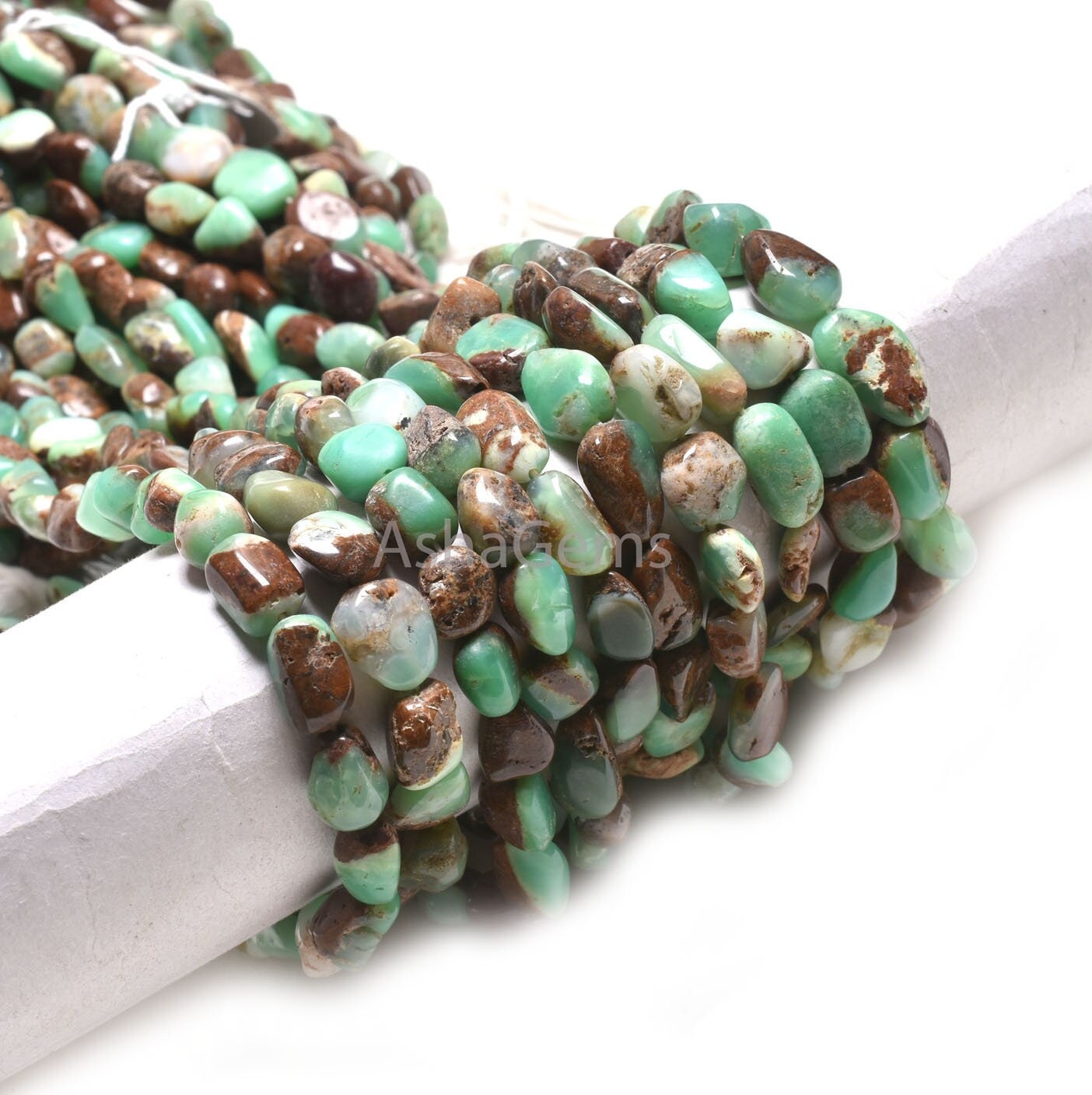 Fine Quality Bio Chrysoprase Smooth Nugget Shape Beads, Shaded Chrysoprase Handmade Tumble Gemstone Beads, Natural Chrysoprase Beads Jewelry