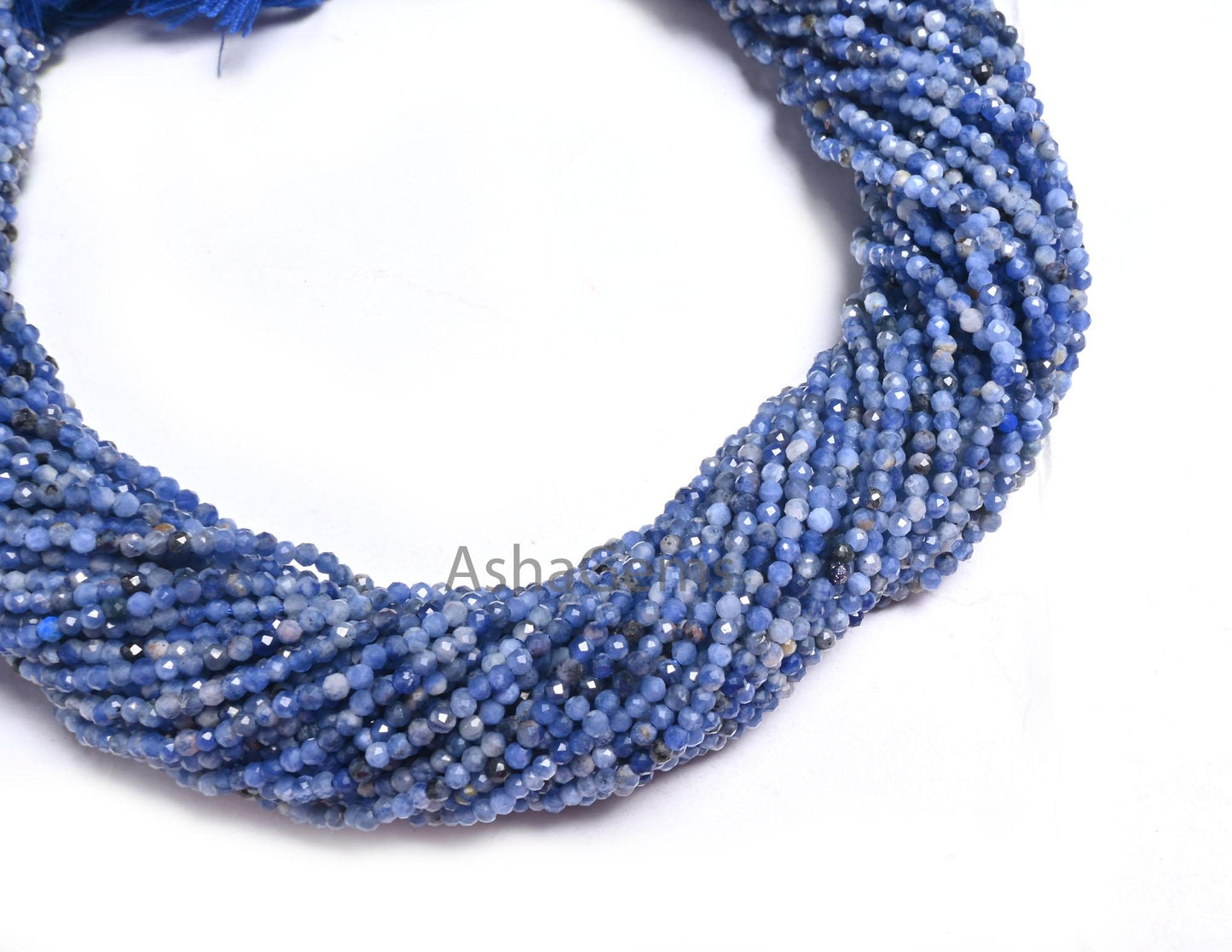 2 mm Fine Blue Sodalite Micro Cut Faceted Rondelle Shape Beads, Natural Sodalite Machine Cut Gemstone Tiny Sodalite Beads Jewelry Craft SALE