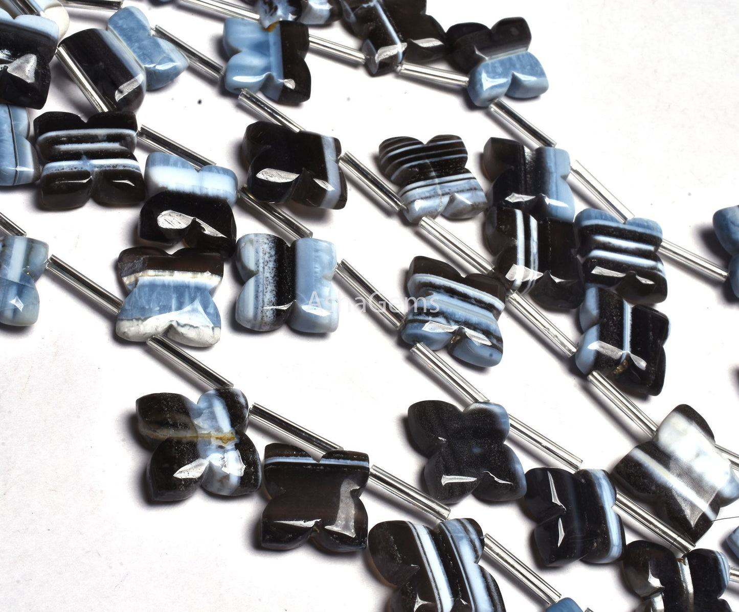 Amazing Blue Boulder Opal carving Flower Shape Gemstone Beads,7.5" Strand Boulder Opal Carve Fancy Beads, Blue Opal Handmade Carved Beads