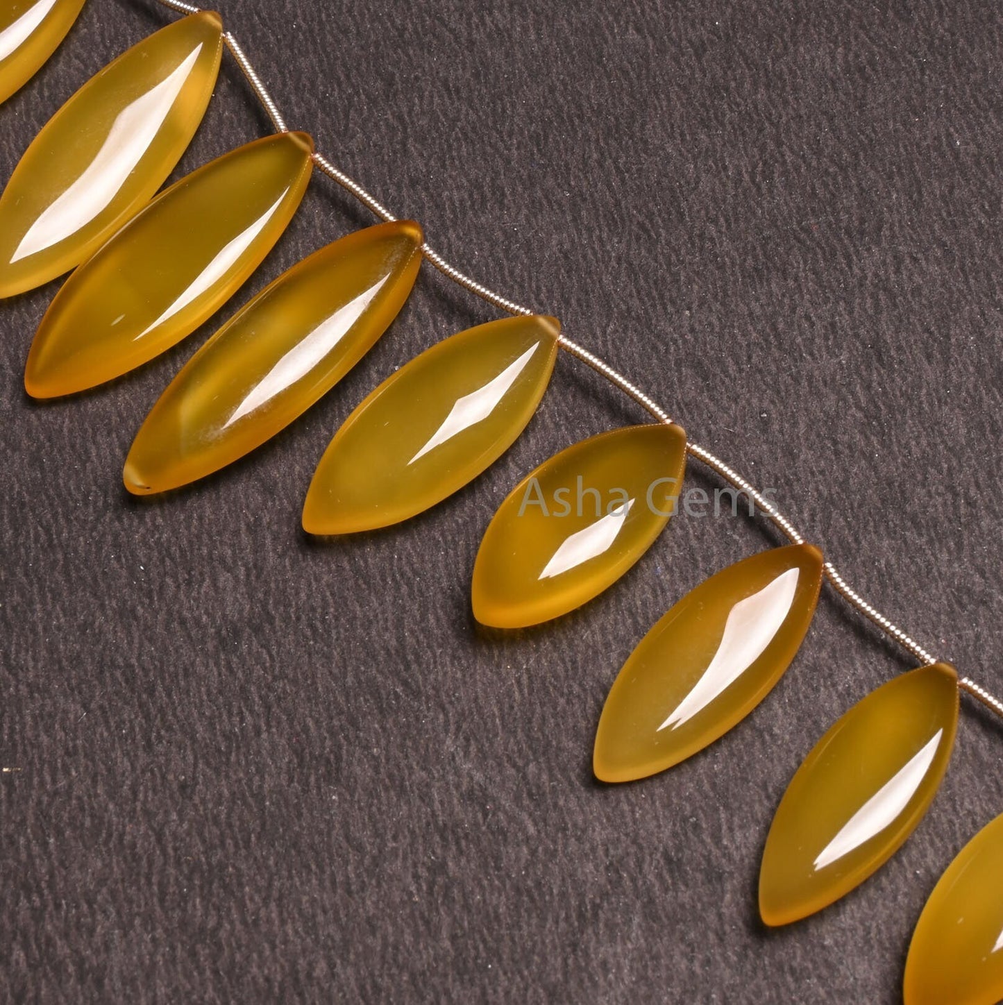 AAA Quality Chalcedony Fancy Marquise Shape Smooth Gemstone Beads, Yellow Chalcedony Handmade Marquise Side Drill Beads Jewelry Making Craft