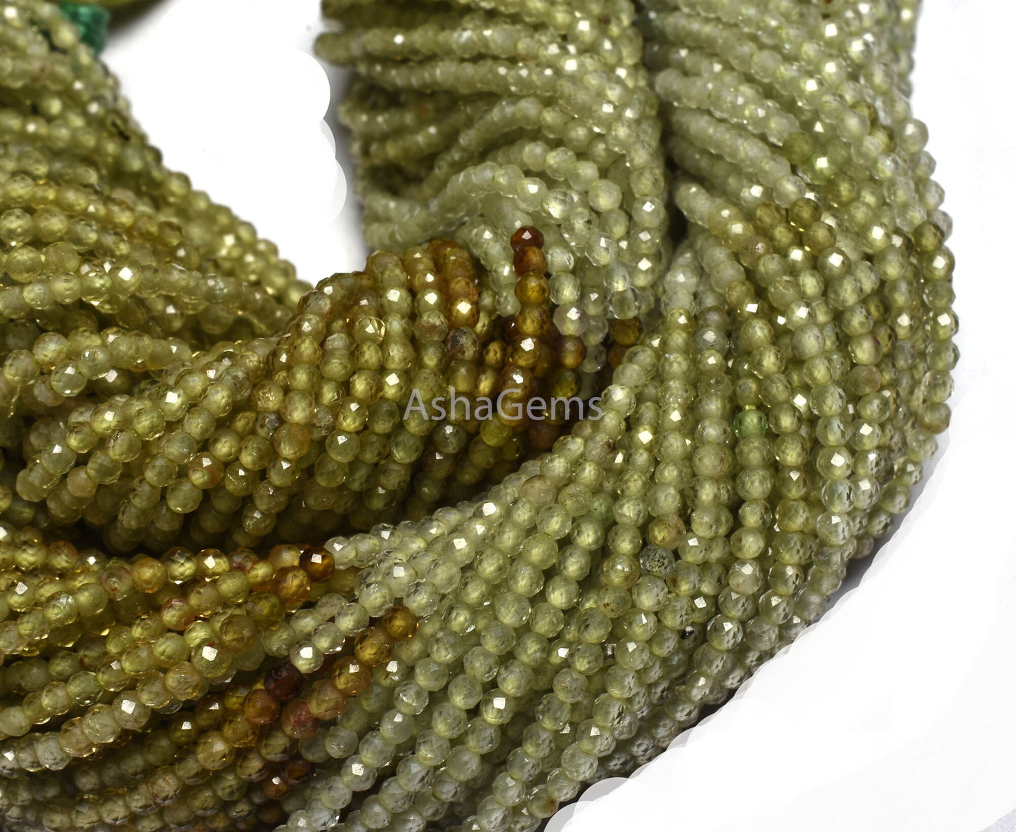 Beautiful Natural Grossular Garnet Rondelle Faceted Gemstone Beads 2mm AAA Quality Shaded Green Grossular Garnet Bead For Jewelry Craft SALE