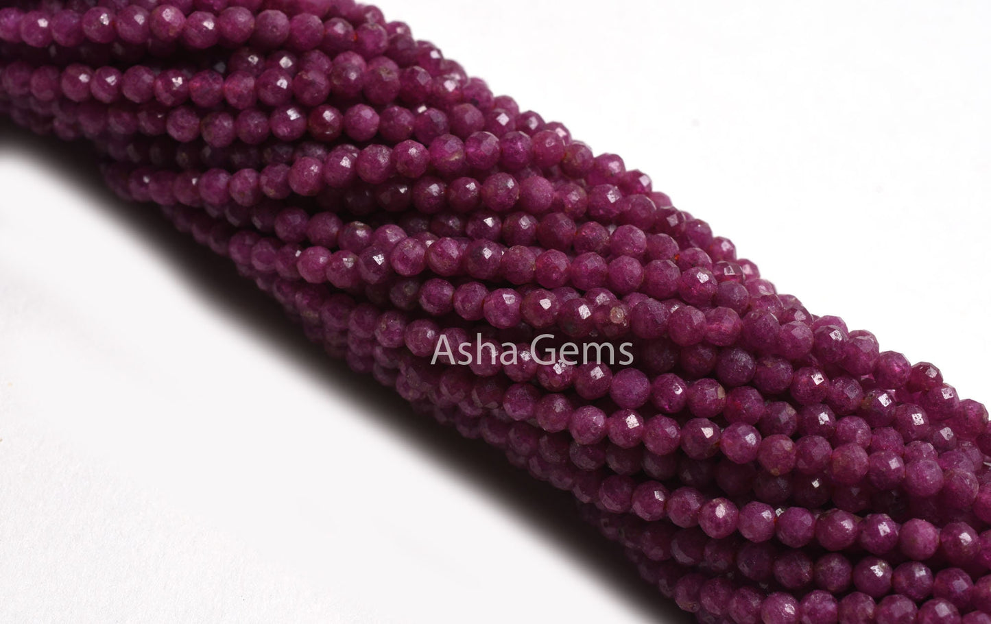 3.2 mm Natural Ruby Faceted Micro Cut Beads, Fine Real Red Ruby Machine Cut Rondelle Gemstone Beads, Rare Genuine Ruby Bead Necklace Jewelry