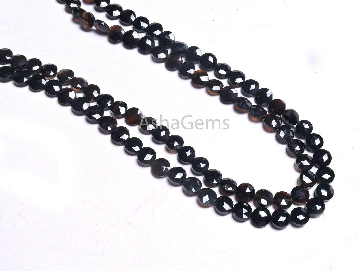 AAA Black Spinel Faceted Coin Shape Beads,6 mm,13" Strand Black Spinel Machine Cut Briolette Spinel Gemstone Bead Jewelry Making Craft SALE