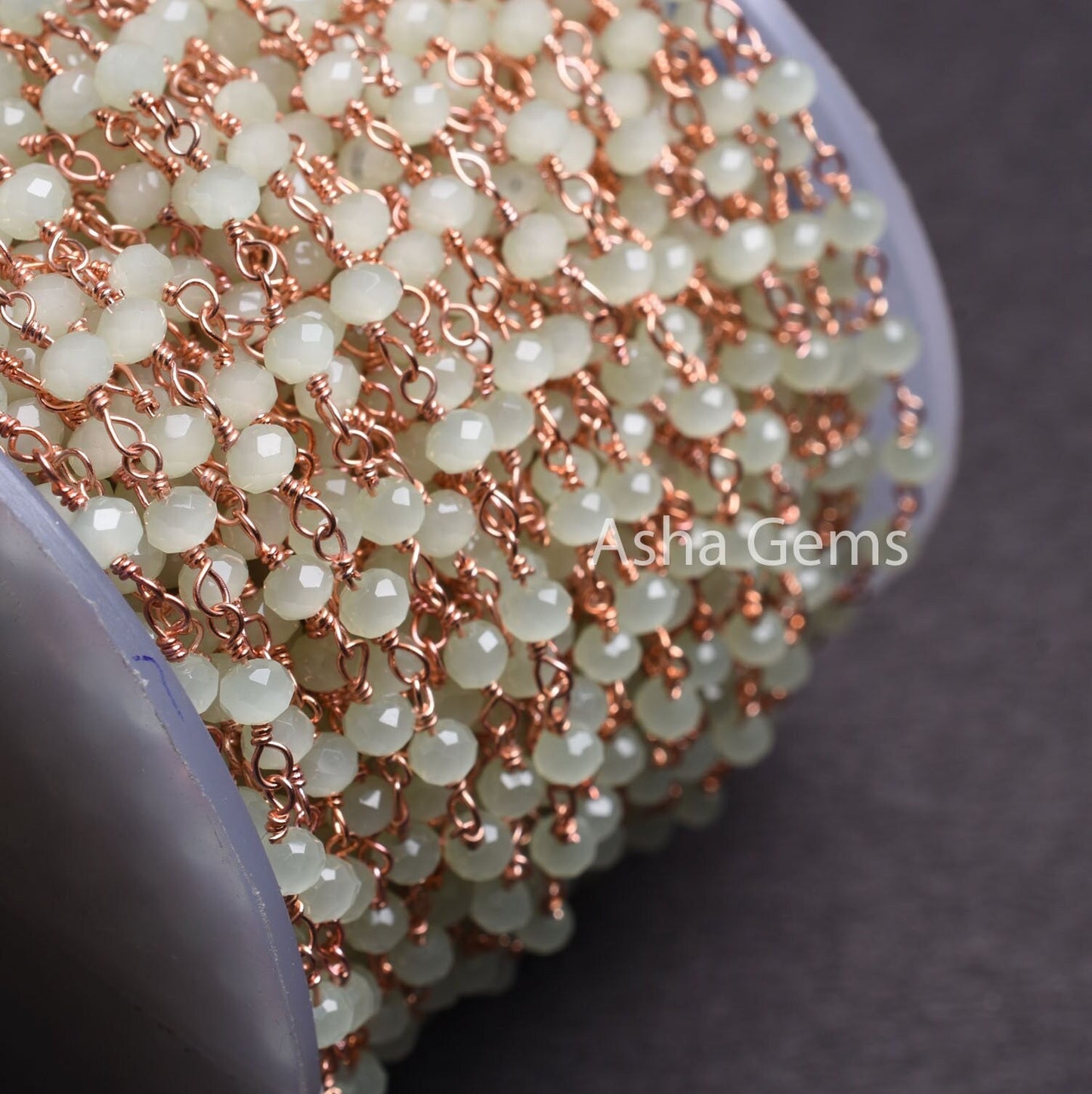 1-50 Feet Bulk Green Prehnite Hydro faceted Beads Rosary Chain Beautiful Rose Gold Plated Wire Wrapped Rondelle Beaded Chain Jewelry makings
