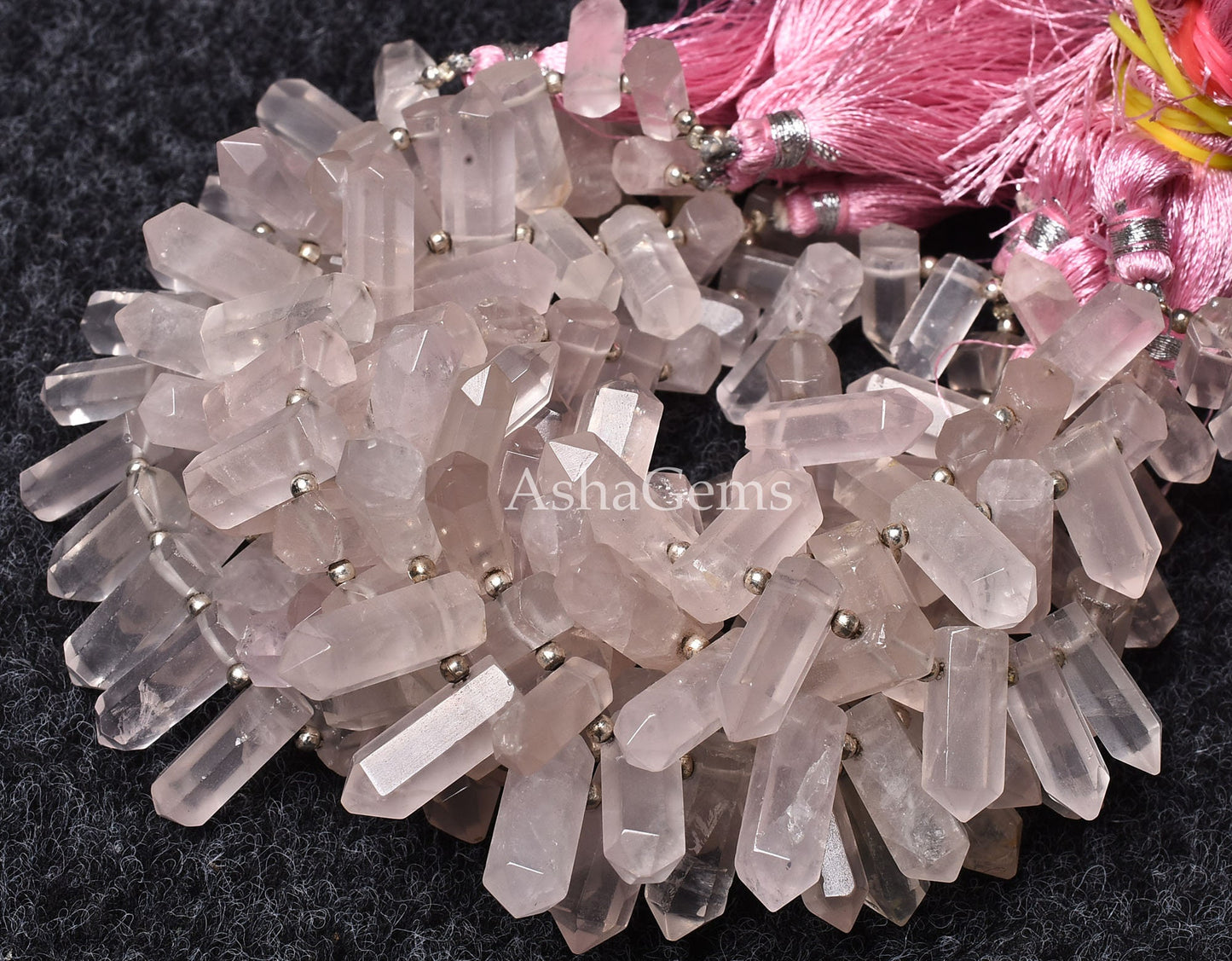 Beautiful Pink Rose Quartz Faceted Bullet Shape Beads,Rose Quartz Fancy Shape Beads, Pink Gemstone Pencil Beads, Jewelry Making Craft, SALE