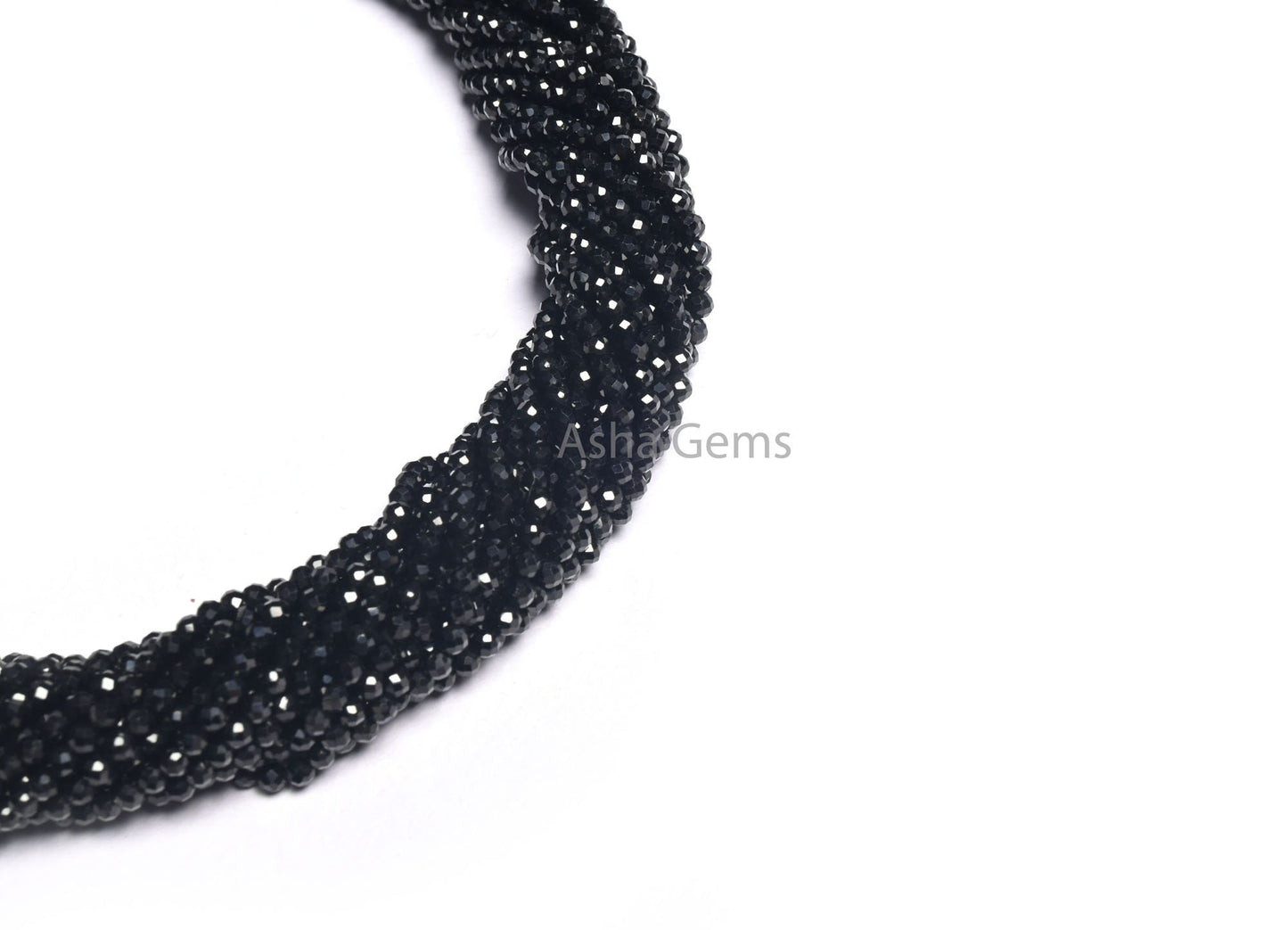 Natural Black Spinel Faceted Roundelle Beads,2, 2.4mm Spinel Micro Cut Beads, AAA Black spinal Gemstone Beads Jewelry Makings Craft Necklace