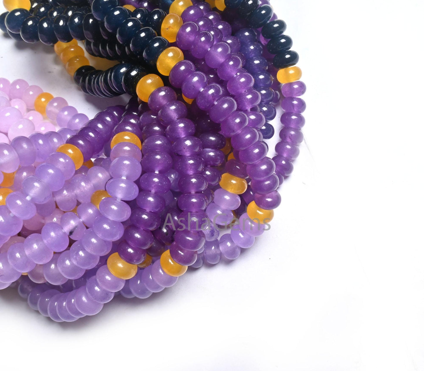 Beautiful Multi Color Quartz Smooth Rondelle Shape Beads,8 mm Disco mix Color lavender Purple Blue Yellow Shaded Quartz Beads Jewelry making