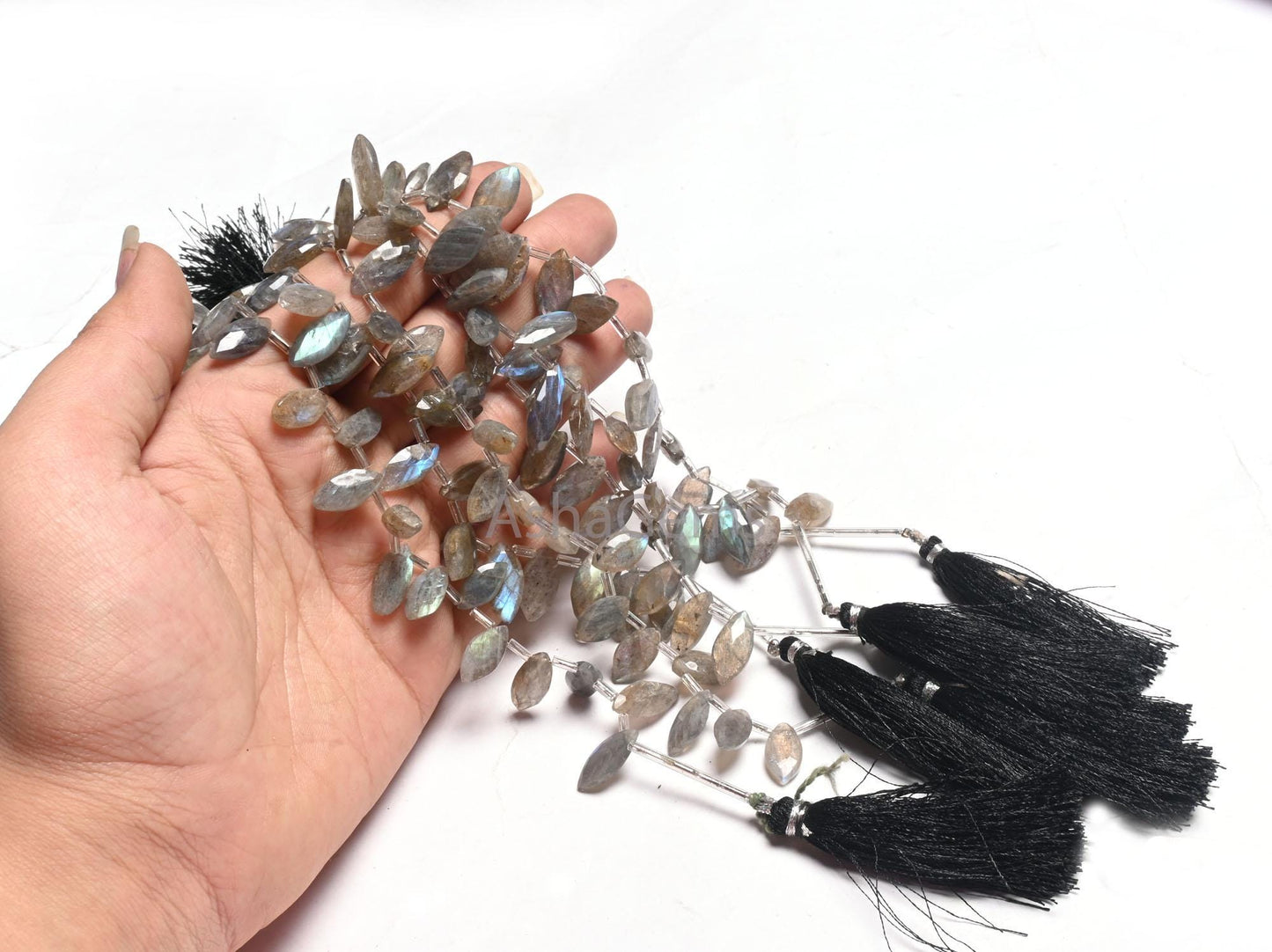 Labradorite Marquise Shape Beads, Flashy Labradorite Faceted Marquise Side Drill Bead, Natural Fire Rainbow Briolette Gemstone Beads Jewelry
