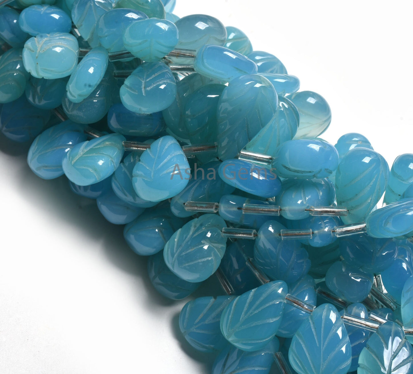 Blue chalcedony Carving Pears Shape beads,9' strand Chalcedony Carved Teardrop Beads, AAA Blue Chalcedony Carve Beads Gemstone Handmade SALE