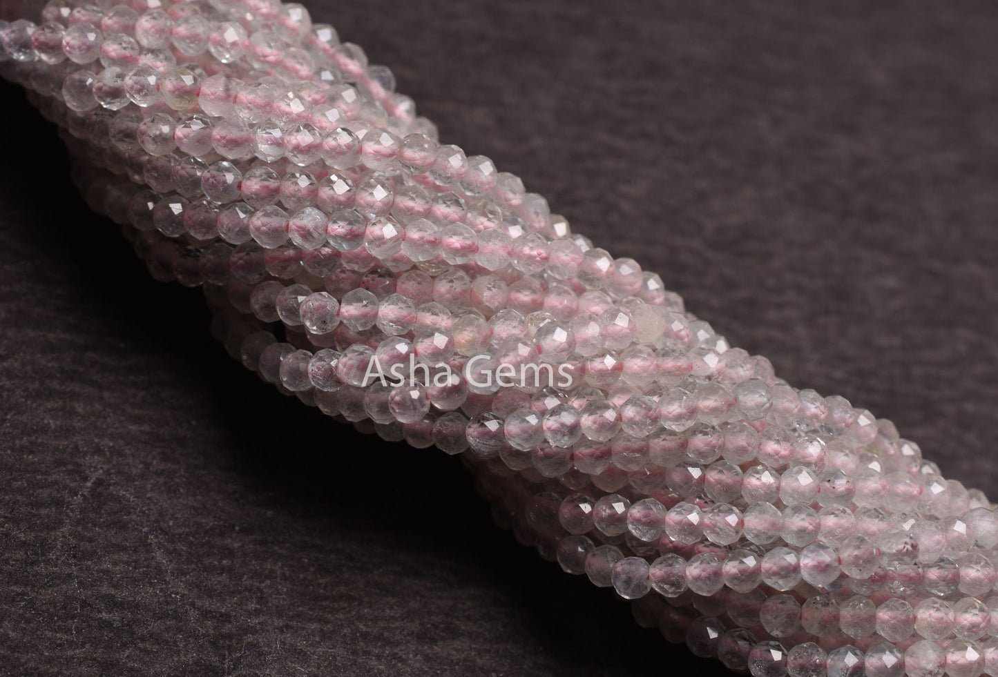 2.25 mm Natural Morganite Faceted Rondelle Beads, AAA Pink Aquamarine Beads Machine Cut Real Morganite Micro Cut Gemstone Bead Jewelry Craft