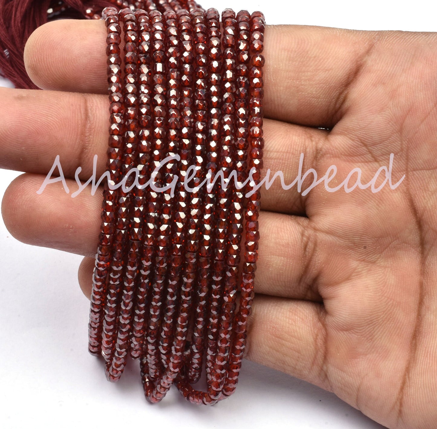 13" Strand Beautiful Red Zircon Micro Cut Rondelle Faceted Gemstone Beads 3 mm,AAA Quality Cubic Red Zircon Machine Cut Bead Jewelry Crafts