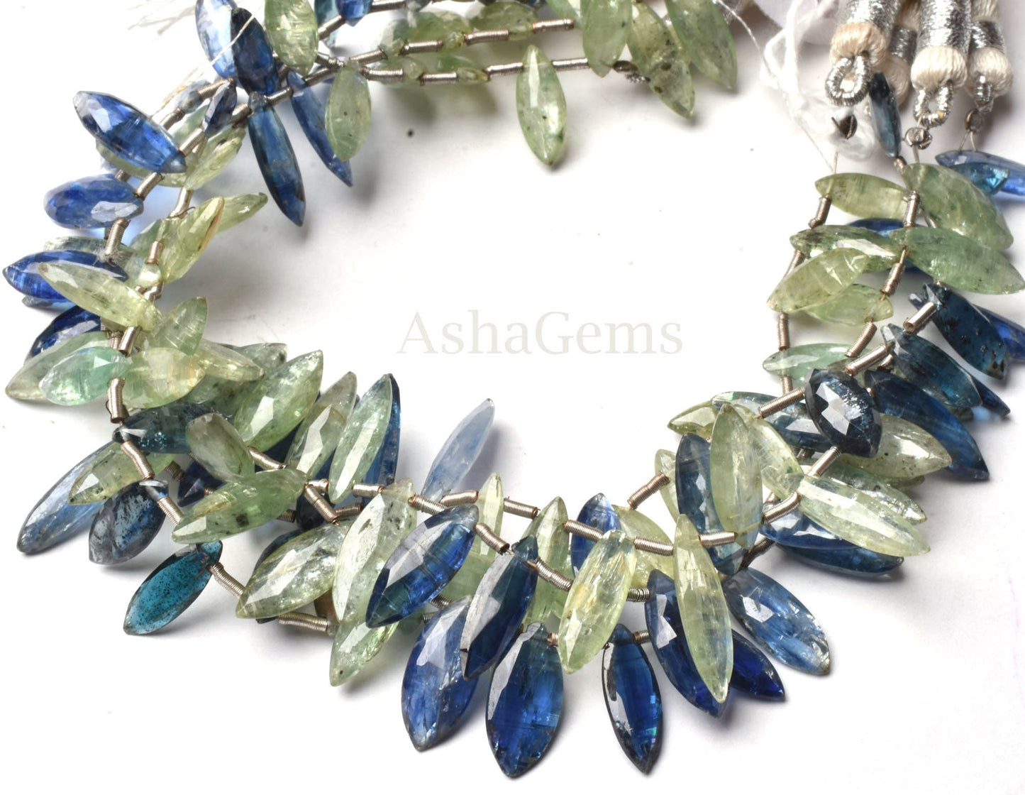 Beautiful Kyanite Faceted Marquise Shape Beads,8" Strand Shaded Green Blue Kyanite Marquise Beads, Natural Marquise Fancy Gemstone Bead SALE
