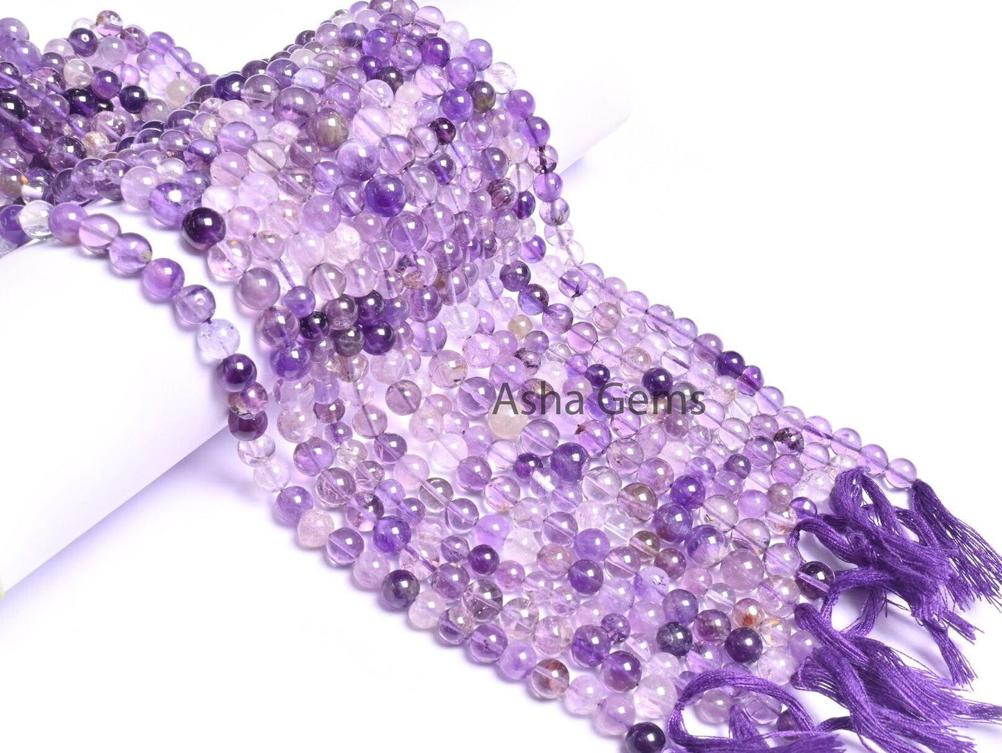 Natural Amethyst Smooth Round Gemstone Beads, Shaded Purple Amethyst Beads, African Amethyst Plain Round Ball Shape Bead Jewelry Crafts SALE