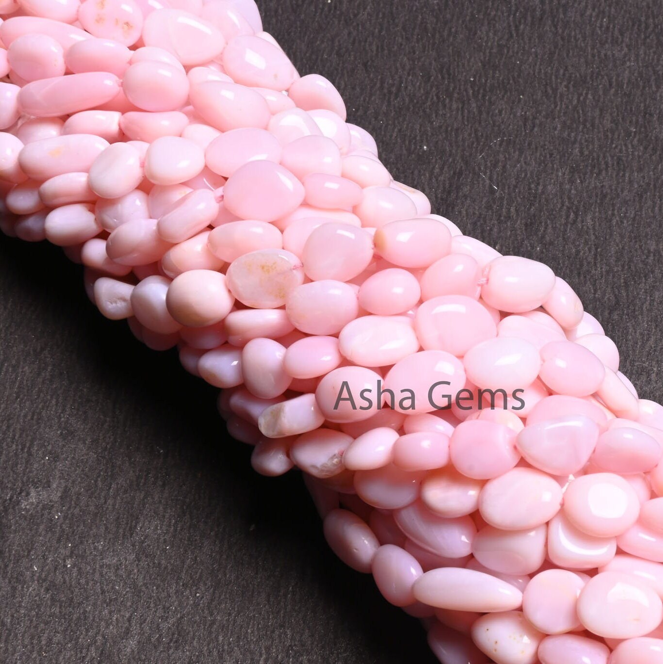 AAA Quality Pink Opal Smooth Nugget Shape Beads,13" Strand Pink Opal uneven Tumble Handmade Opal Gemstone Loose Beas Jewelry Making Crafts (AG 22290)