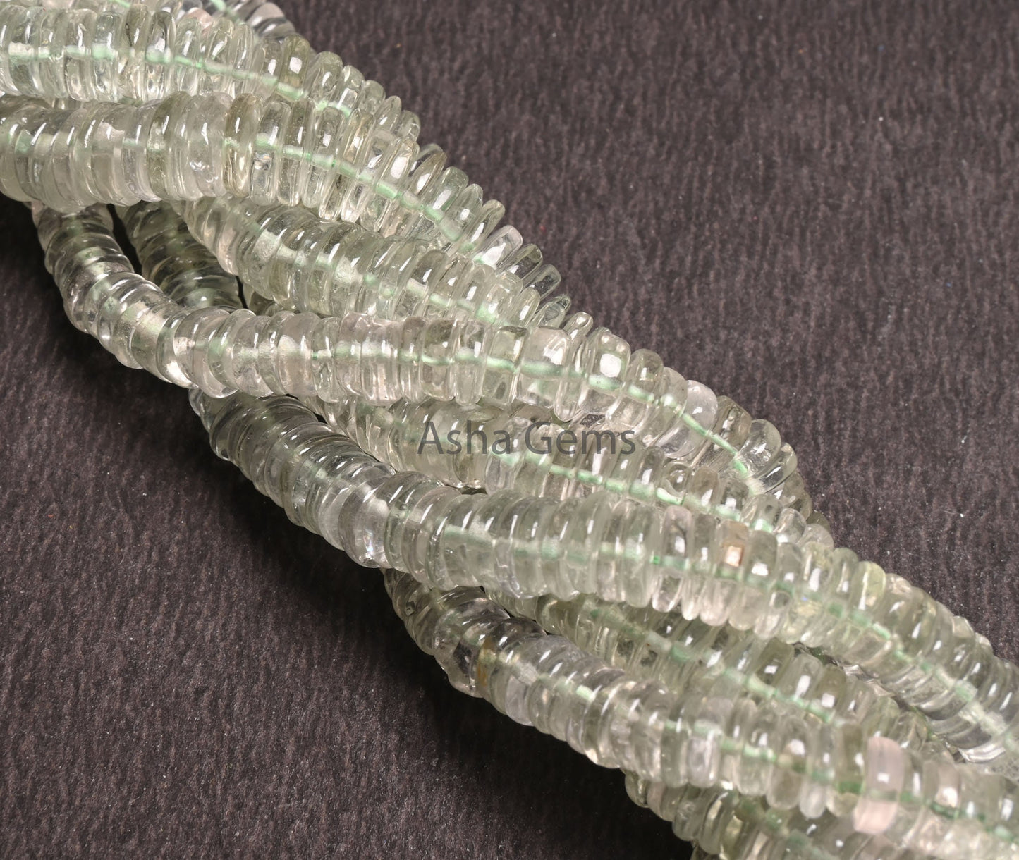 Fine Green Amethyst Flat Wheel Shape Smooth Hnadmade Beads, Natural Amethyst Heishi Tyre Gemstone Loose Beads, Amethyst Beads Jewelry making