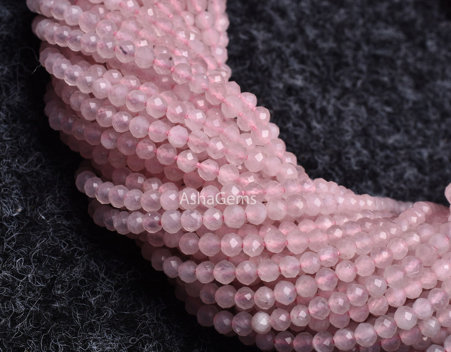 Beautiful Pink Rose Quartz Micro Cut Faceted Beads 3 mm Natural Rose Quartz Machine Cut Rondelle Bead Jewelry Making,Pink Gemstone Bead SALE