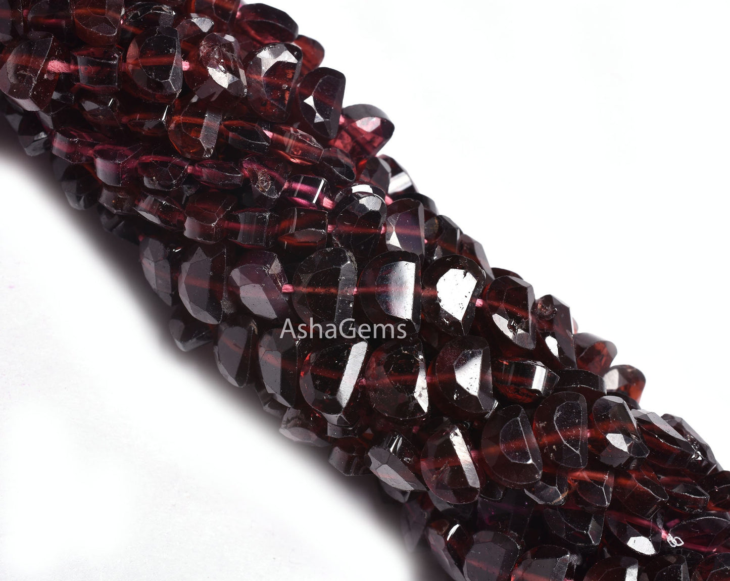 genuine Red Garnet Fancy D Shape Gemstone Beads,13" Strand Natural Garnet Faceted Flat D Shape Beads AAA Garnet Beads For Jewelry Craft Sale