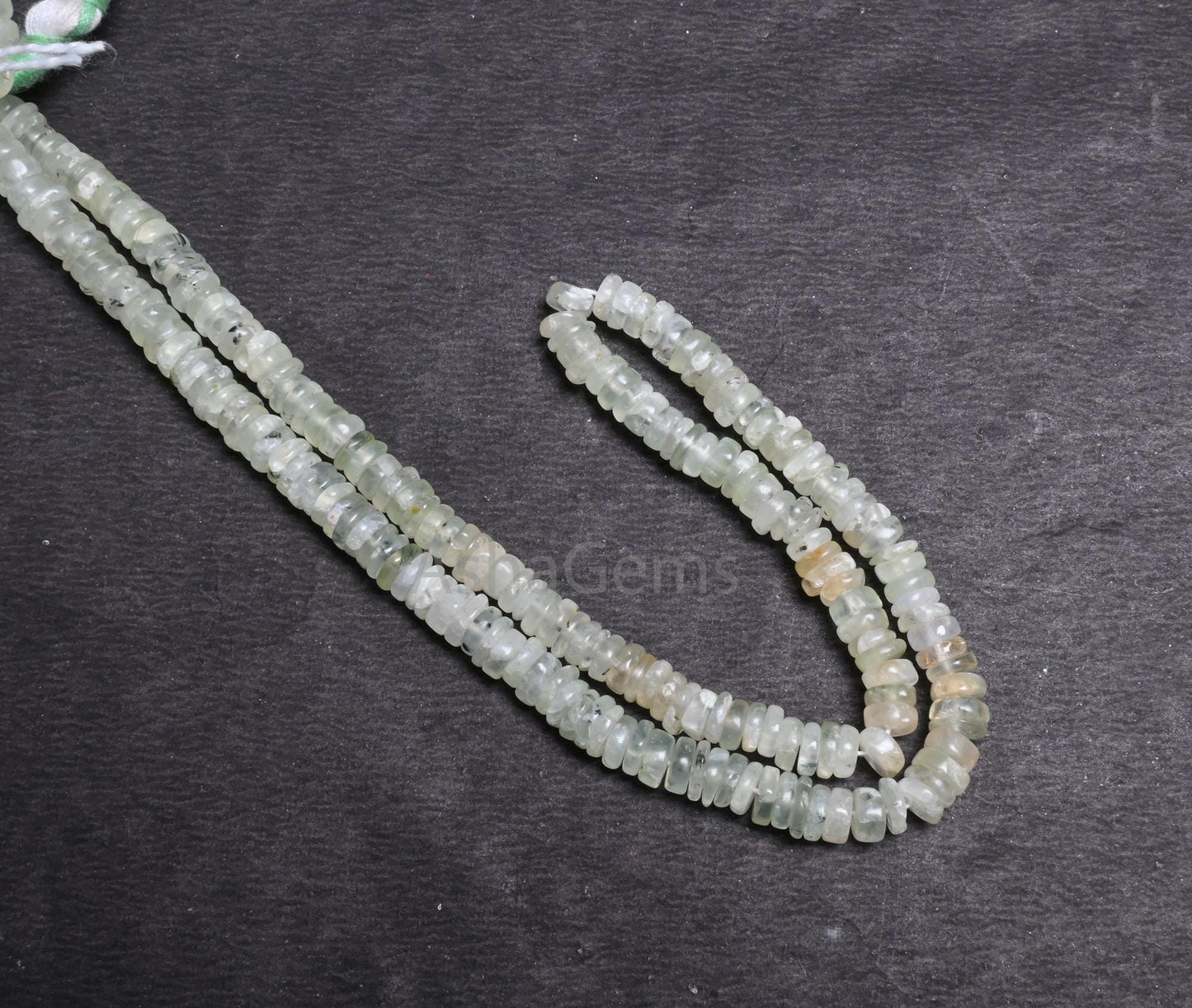 Light Green Prehnite Smooth Flat Tyre Gemstone beads, Natural Prehnite Heishi Tyre Handmade Center Drill Beads, Prehnite Wheel Beads Jewelry