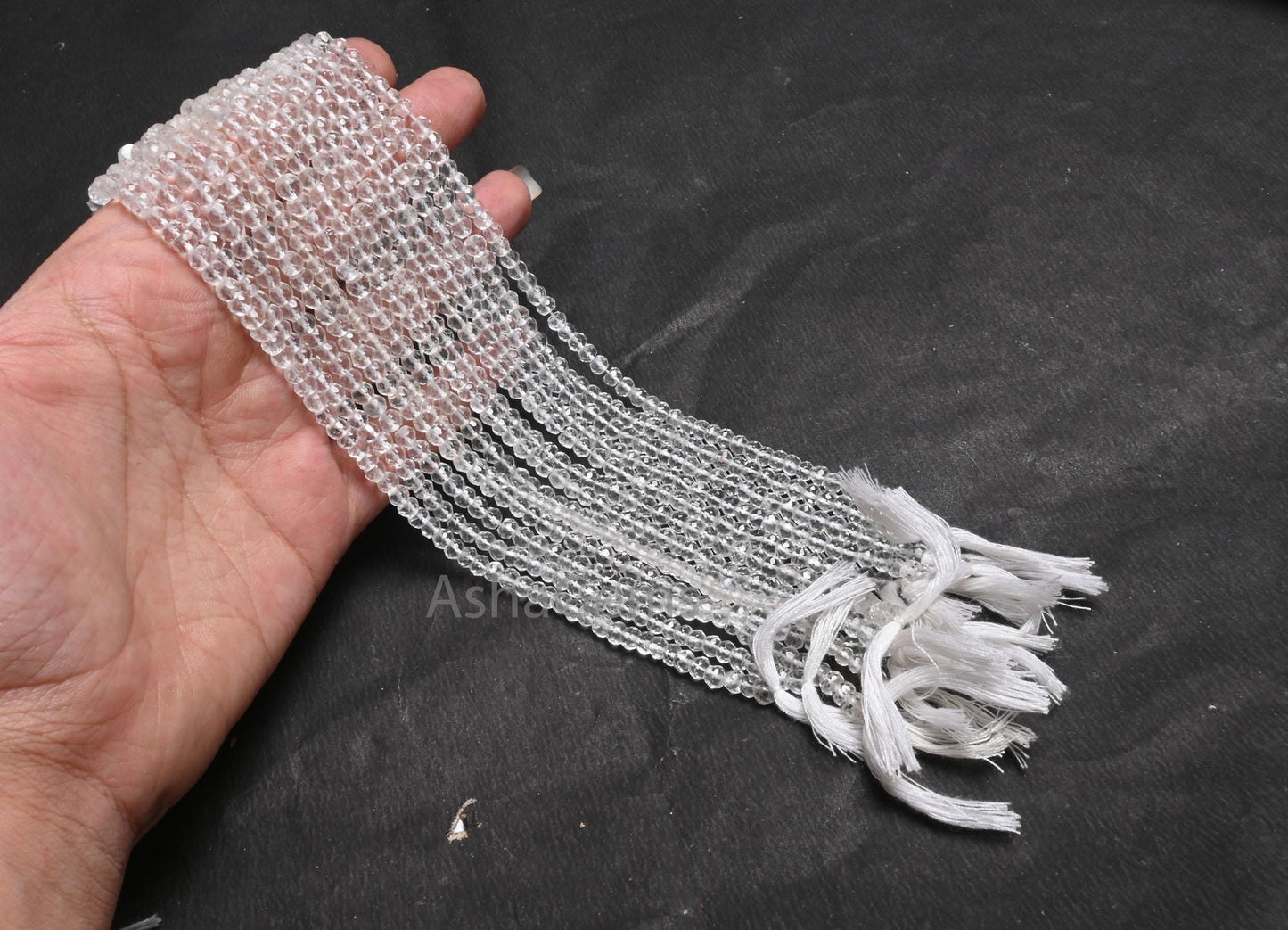 Beautiful Natural Crystal Quartz Micro Cut Beads,13" AAA Quality Crystal Indian machine cut Faceted Rondelle Crystal Bead Jewelry Craft SALE ( AG 15418 )