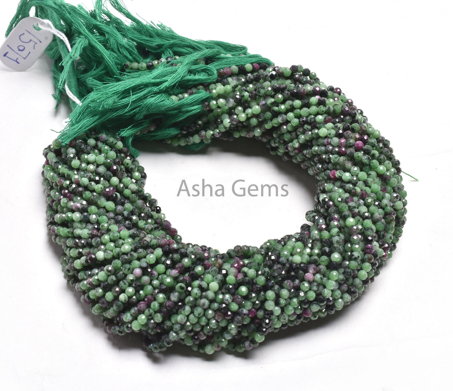 3.5mm Ruby Zoisite Faceted Rondelle Gemstone Beads, Natural Ruby Zoisite Machine Cut Beads Green Ruby Zoisite Bead Strand Jewelry Craft SALE