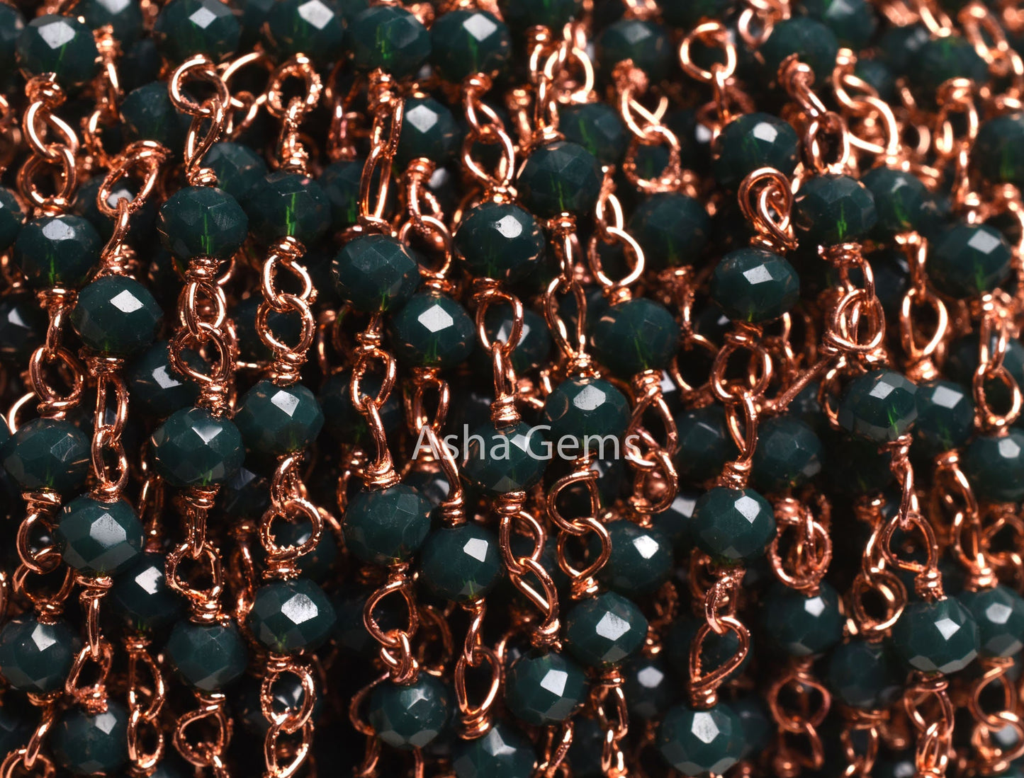 1,3,5,10,50 Ft Green Emerald Hydro Faceted Rondelle Beaded Rosary Chain,Silver,Rose Gold Plated Wire,Jewelry Making Finding,Chain 3-3.5mm