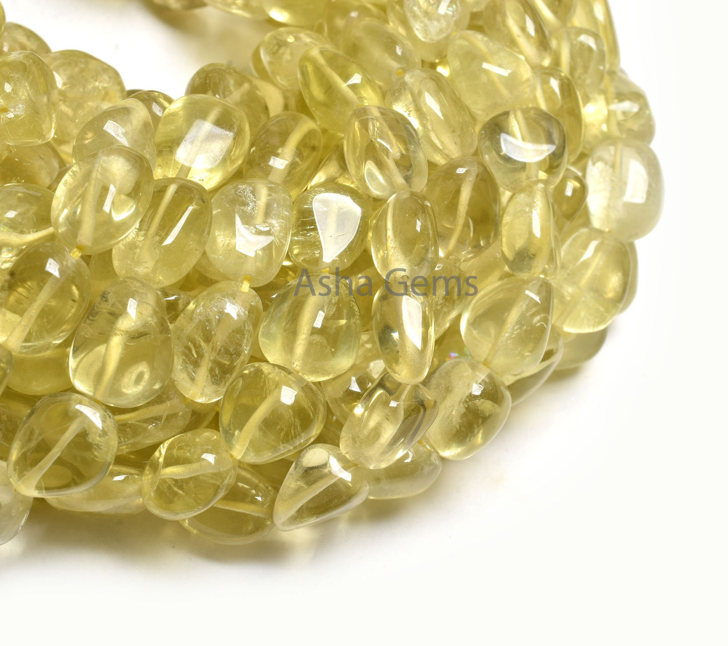 Natural Lemon Quartz smooth Nugget Gemstone Beads,16" Strand Fine Quality Lemon Plain Handmade Tumble Beads, Lemon Bead Jewelry Craft SALE