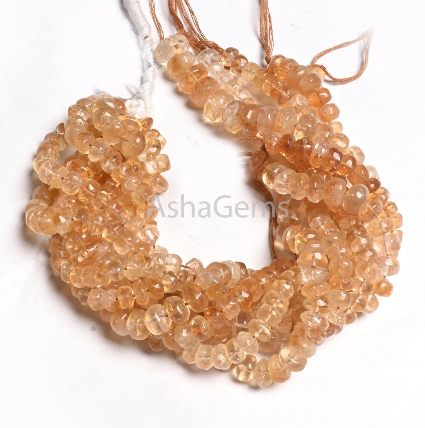 Yellow Citrine Smooth Rondelle Shape handmade Beads,9" natural Citrine Quartz Plain Gemstone Loose Beads, Citrine Beads Jewelry Making Craft