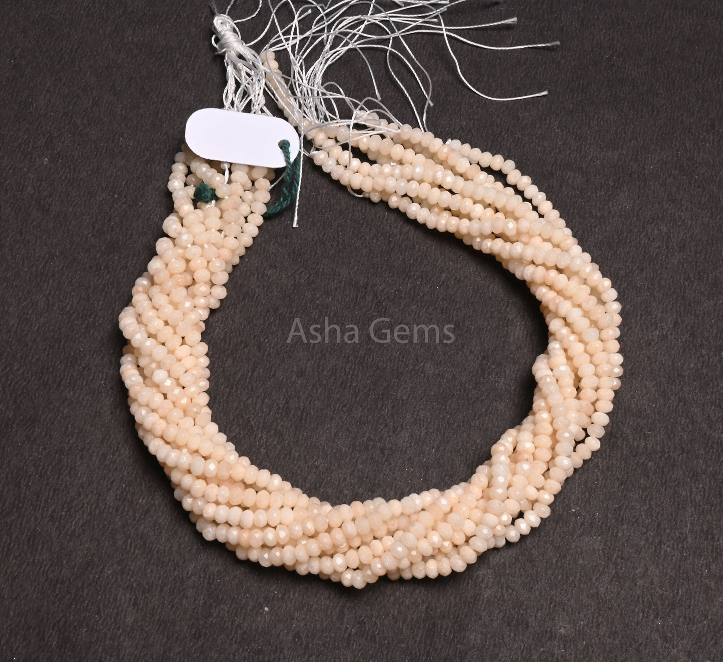 Beautiful Ivory Cream Color Jade Quartz Faceted Rondelle Gemstone Loose Beads,4.5 mm Cream Jade Quartz Machine Cut Beads, Jade Beads Jewelry