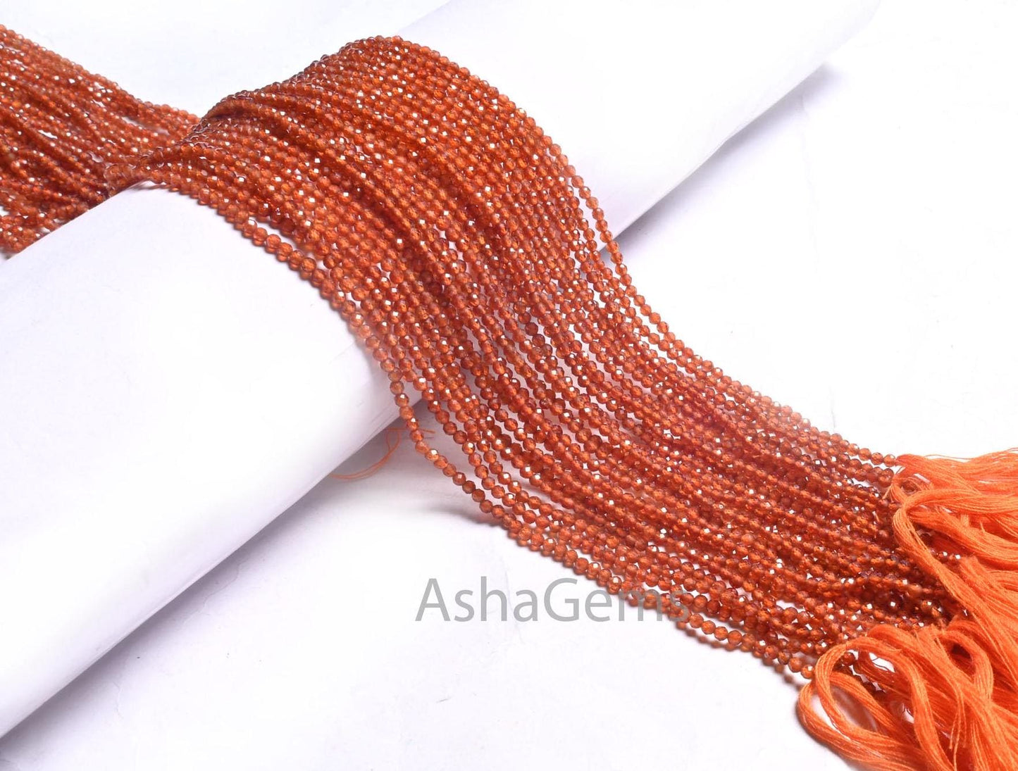 2.4mm Natural Brown Hessonite Garnet Faceted Rondelle Shape Gemstone beads Authentic Hessonite, Brown Garnet Micro Faceted tiny Bead Jewelry