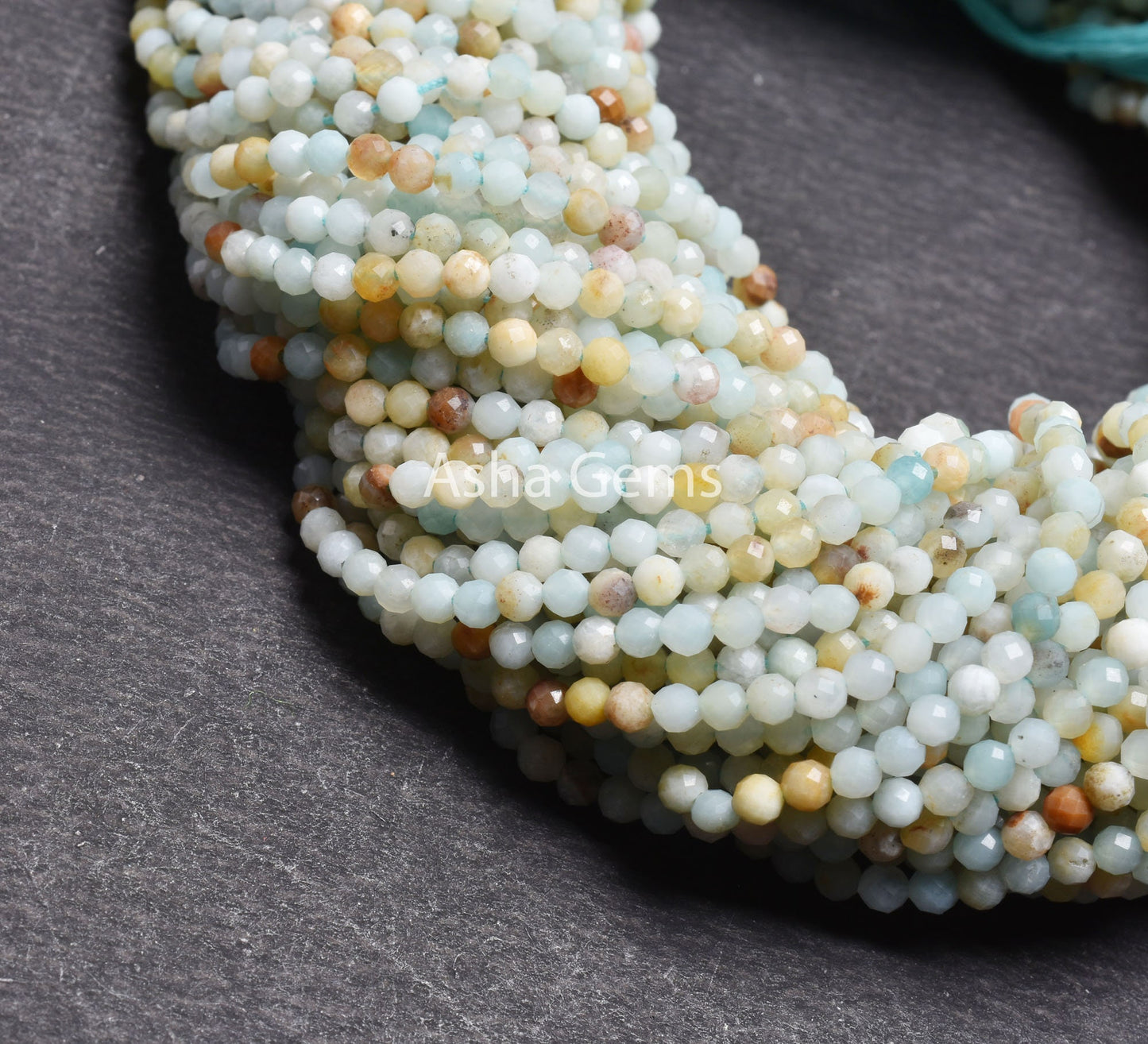 Fine Peruvian Amazonite Micro Cut faceted Gemstone Beads,3.2 mm Peru Blue Amazonite Machine Cut Round Ball Bead, Amazonite Bead Jewelry SALE