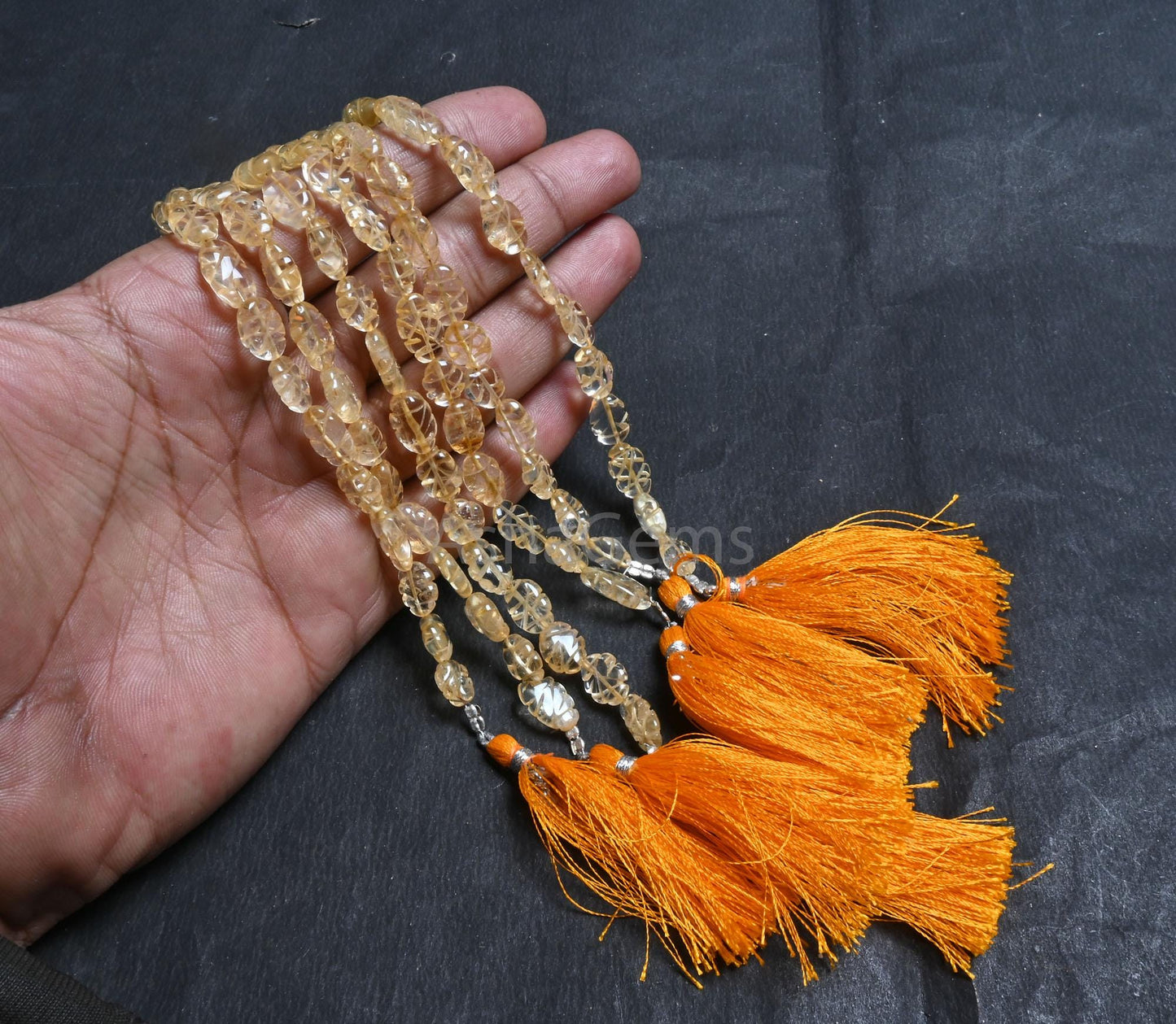 Beautiful Citrine Quartz Carved Oval Shape Gemstone Beads,7.5-12 mm Natural Yellow Citrine Carving fancy Oval T Drill Handmade Beads Jewelry