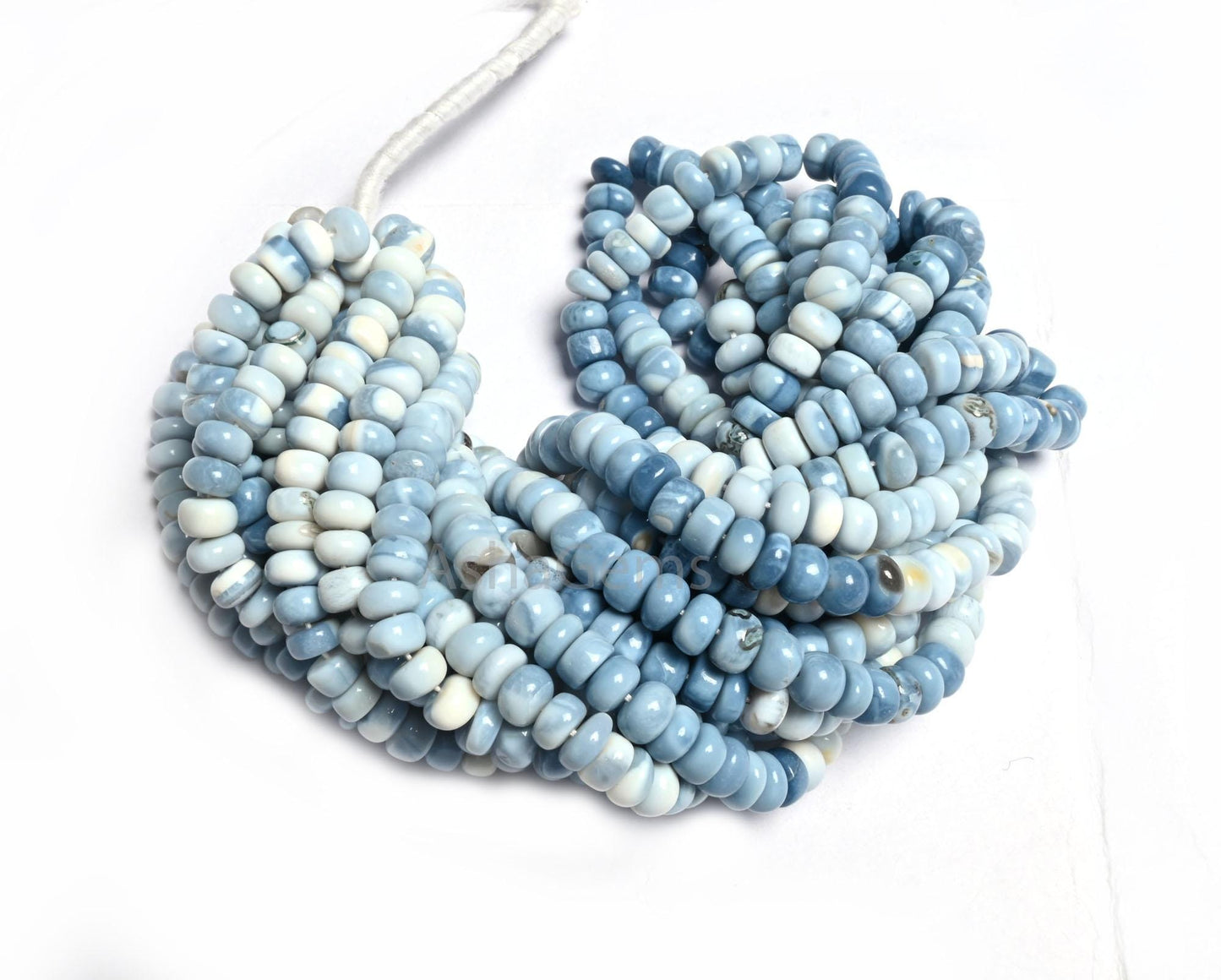 Beautiful Blue Oregon Opal Smooth Gemstone Beads, Shaded Blue White Opal Plain Handmade Rondelle Uneven Beads, Pigeon blue Opal jewelry SALE