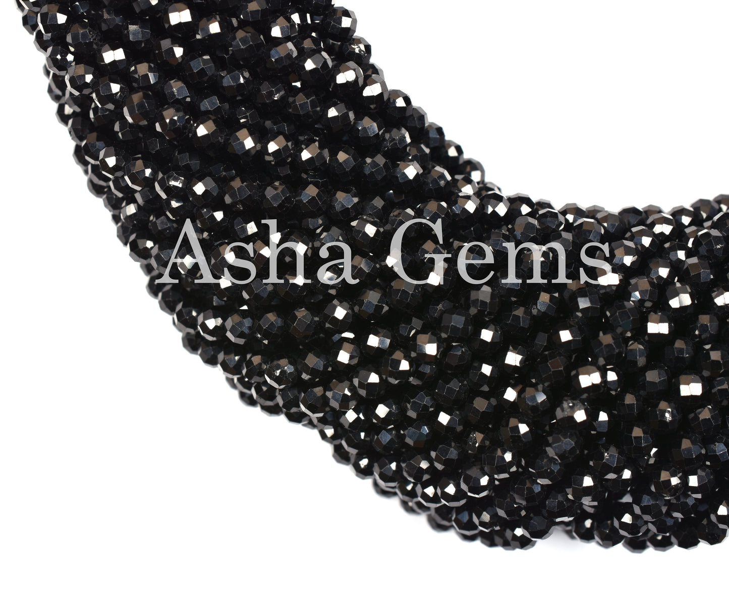 Natural Black Spinel Faceted Roundelle Beads,2, 2.4mm Spinel Micro Cut Beads, AAA Black spinal Gemstone Beads Jewelry Makings Craft Necklace