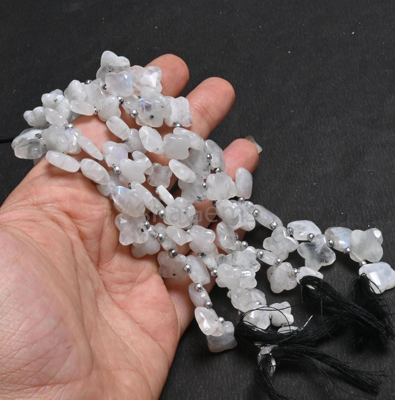 Beautiful Flashy Rainbow Moonstone carving Flower smooth Handmade Beads, Natural Blue Fire Rainbow carve Fancy Gemstone Beads Jewelry making