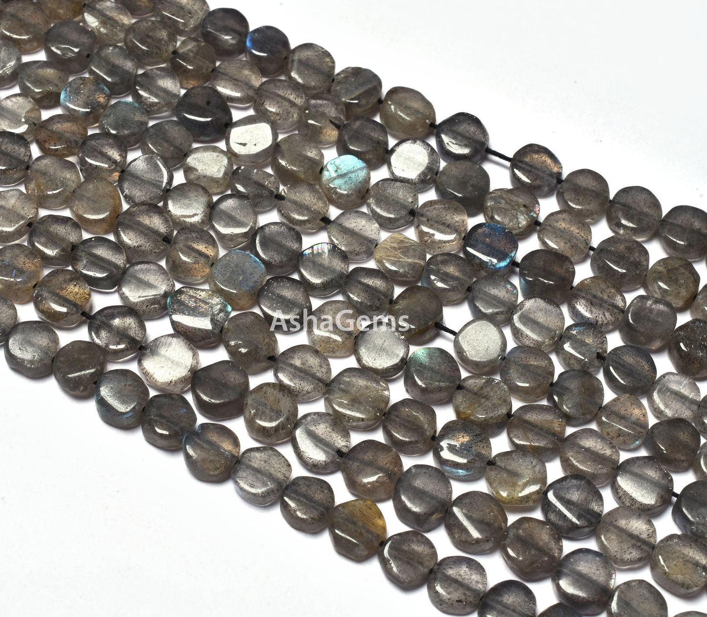 Beautiful Labradorite Smooth Coin shape Beads Natural Black Rainbow Handmade Uneven Coin Gemstone Beads Briolette Jewelry Beads For Crafts