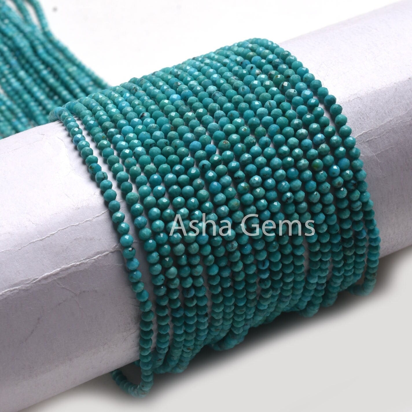 AAA Natural Arizona Turquoise Micro Cut Gemstone Beads,2.5 mm American Turquoise Machine Cut Rondelle Faceted Beads,13" Blue Turquoise Beads