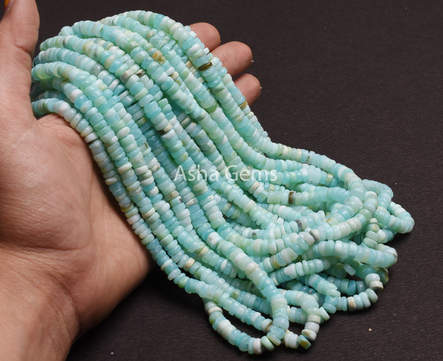Beautiful Peru Opal Smooth Tyre Flat Gemstone Beads, Boulder Sky Blue Opal Heishi Tyre Beads, Opal Handmade Wheel Shape Bead Jewelry Crafts