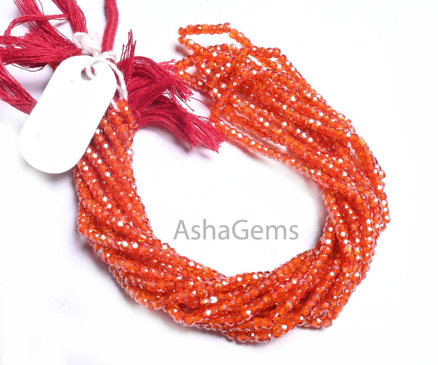 2.5 mm Beautiful Orange Zircon faceted Micro Cut rondelle Tiny beads, 13" Orange Cubic Zircon Machine Cut Beads Jewelry Necklace Crafts SALE