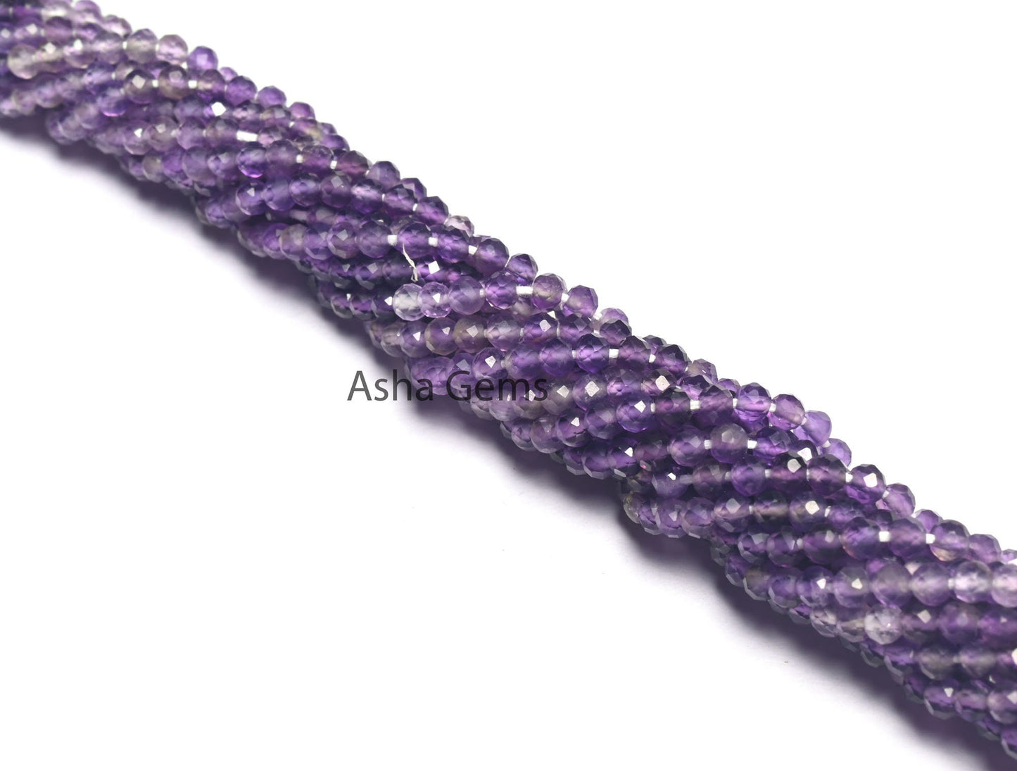 Fine Shaded Purple Amethyst Faceted Micro Cut Rondelle Beads,3 mm Natural Amethyst Machine Cut Gemstone Beads,13"Amethyst Bead Jewelry Craft