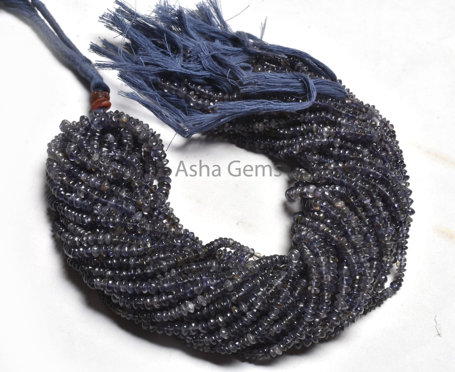 Beautiful Blue Iolite Smooth Button Shape Beads,13" Strand Natural Iolite Handmade Button Gemstone Center Drill Iolite Beads Jewelry Makings