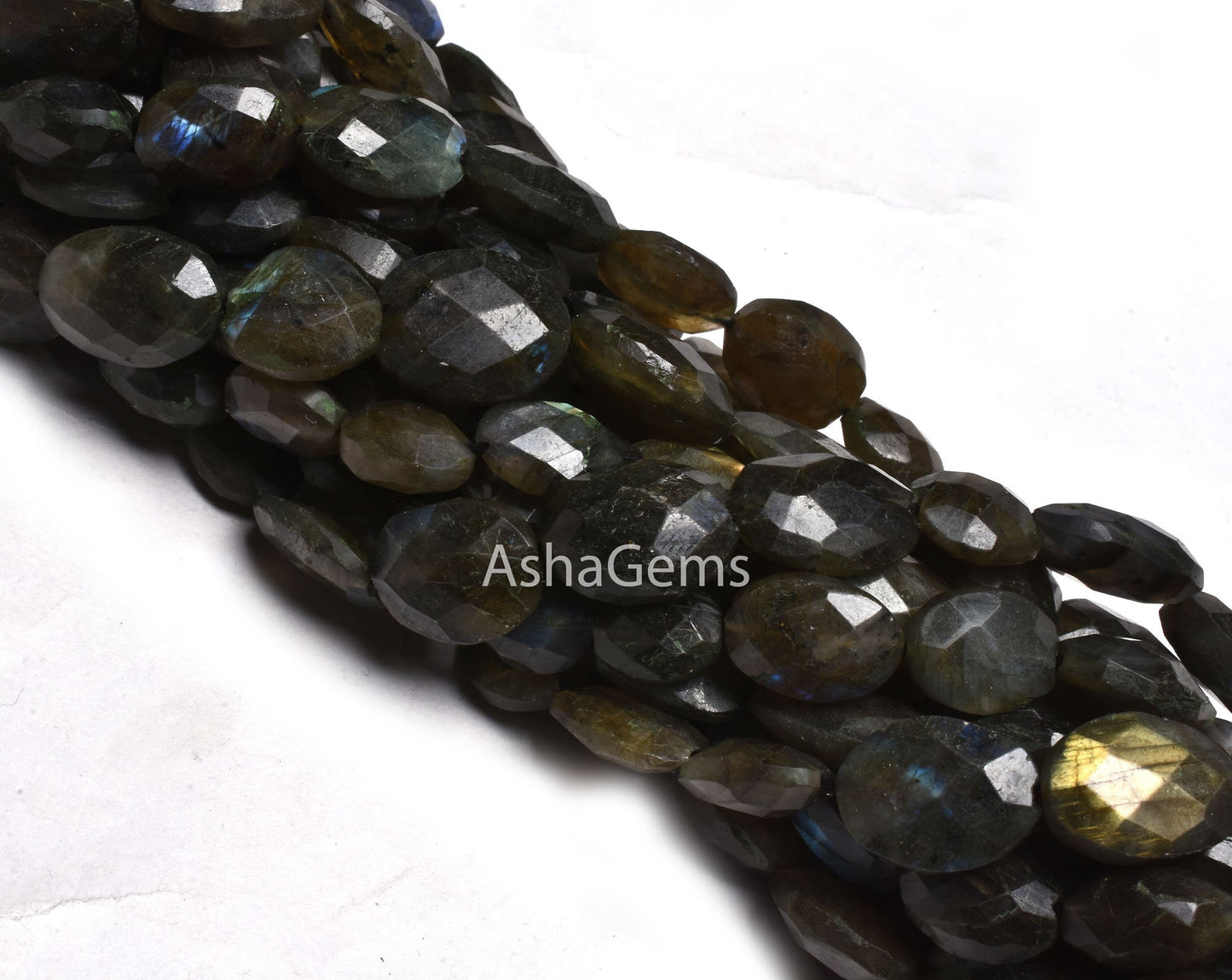 10" Strand labradorite Oval Beads, Multi Flash Labradorite Faceted Oval Briolette bead, Black Rainbow Beads Labradorite For Jewelry Making