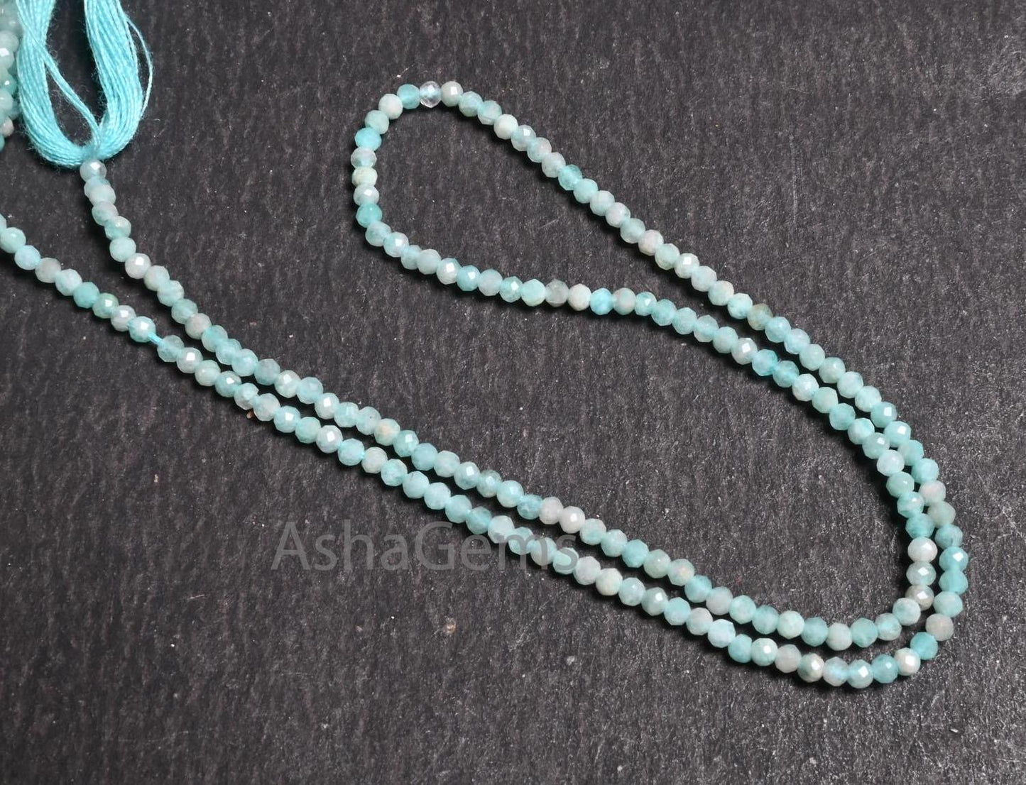 Beautiful Blue Amazonite Micro Cut Faceted Rondelle Beads,2.25 mm Natural Amazonite Machine Cut Tiny Gemstone Amazonite Beads Jewelry Crafts